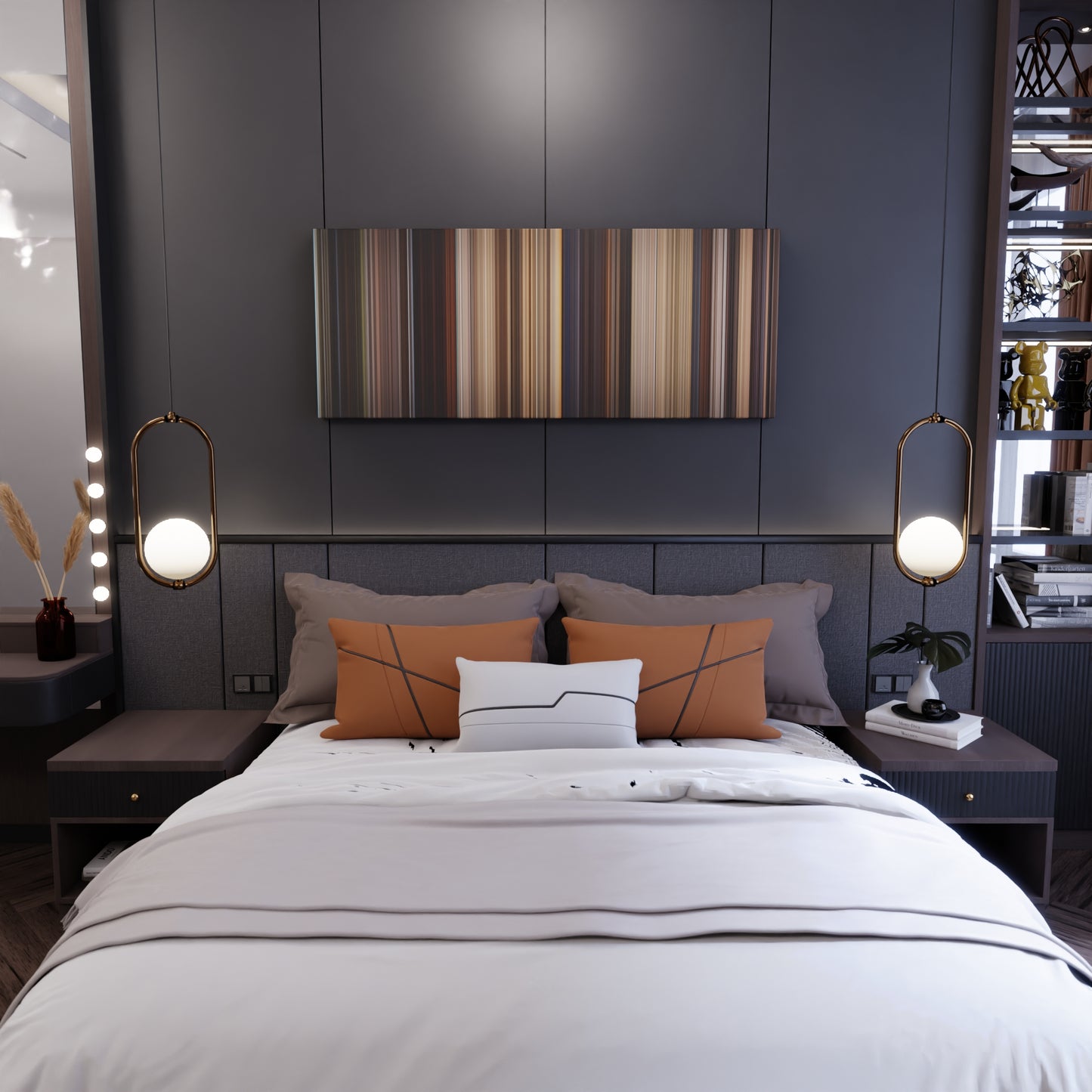 Bedroom interior with Indiana Jones and the Raiders of the Lost Ark Frome on the wall