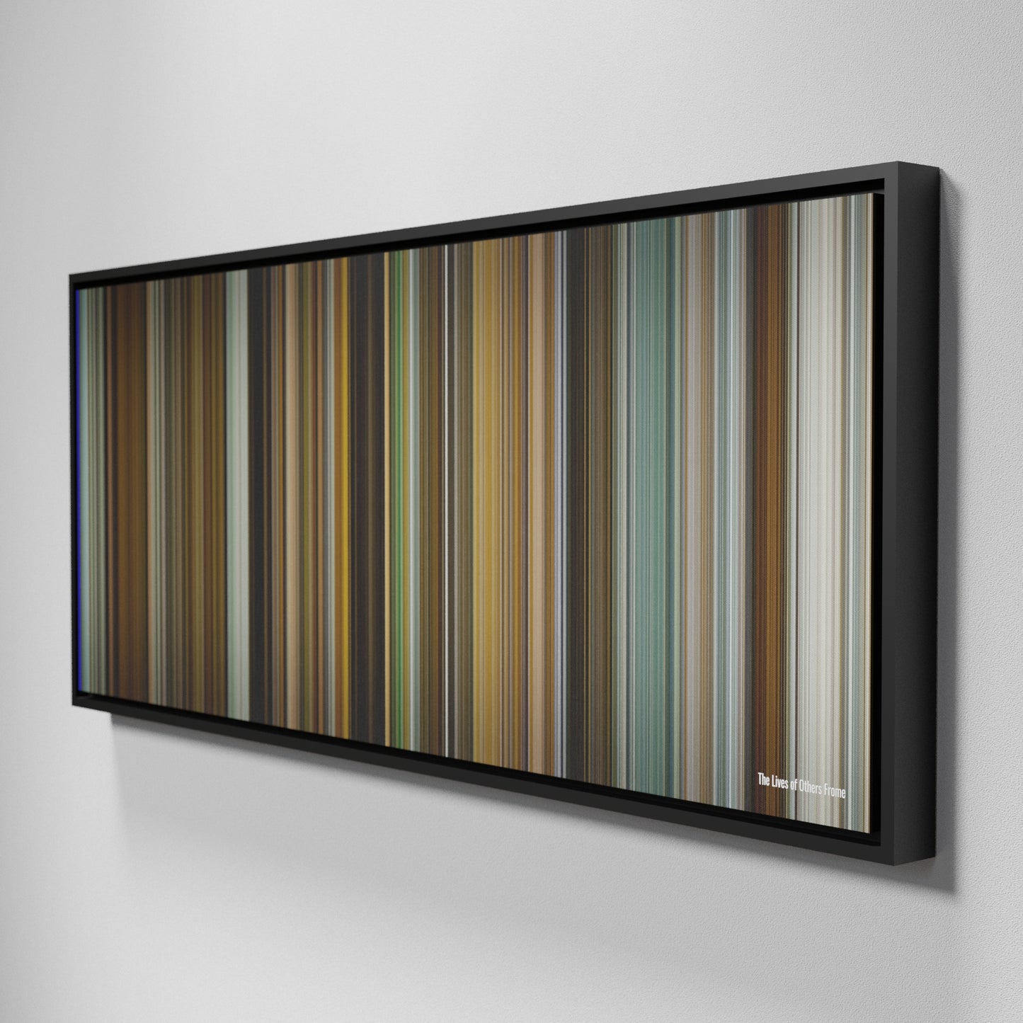 Side view of Framed Buff's of The Lives of Others Frome on the wall