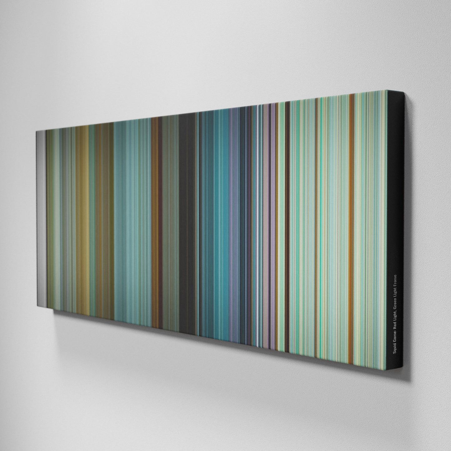 Side view of Buff's of Squid Game: Red Light, Green Light on the wall