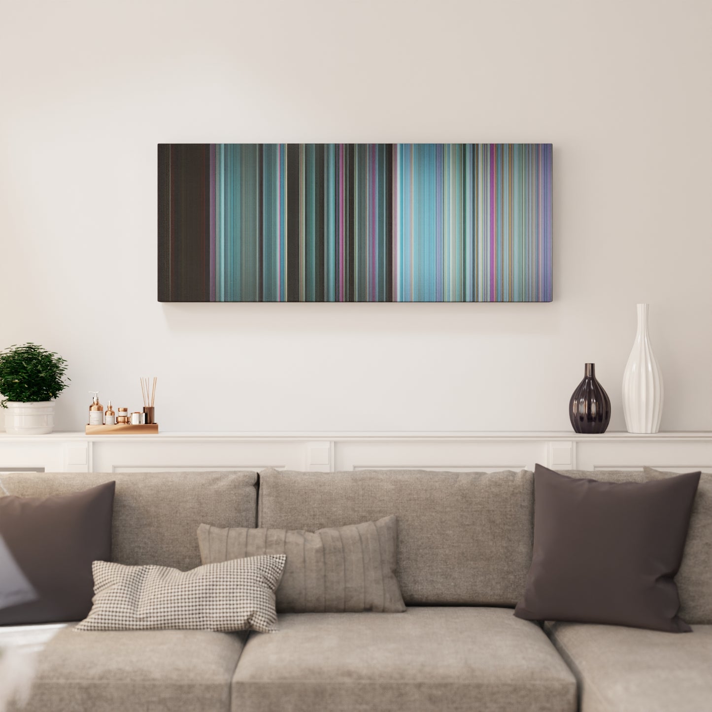 Living room interior with Squid Game: The Man with the Umbrella Frome on the wall