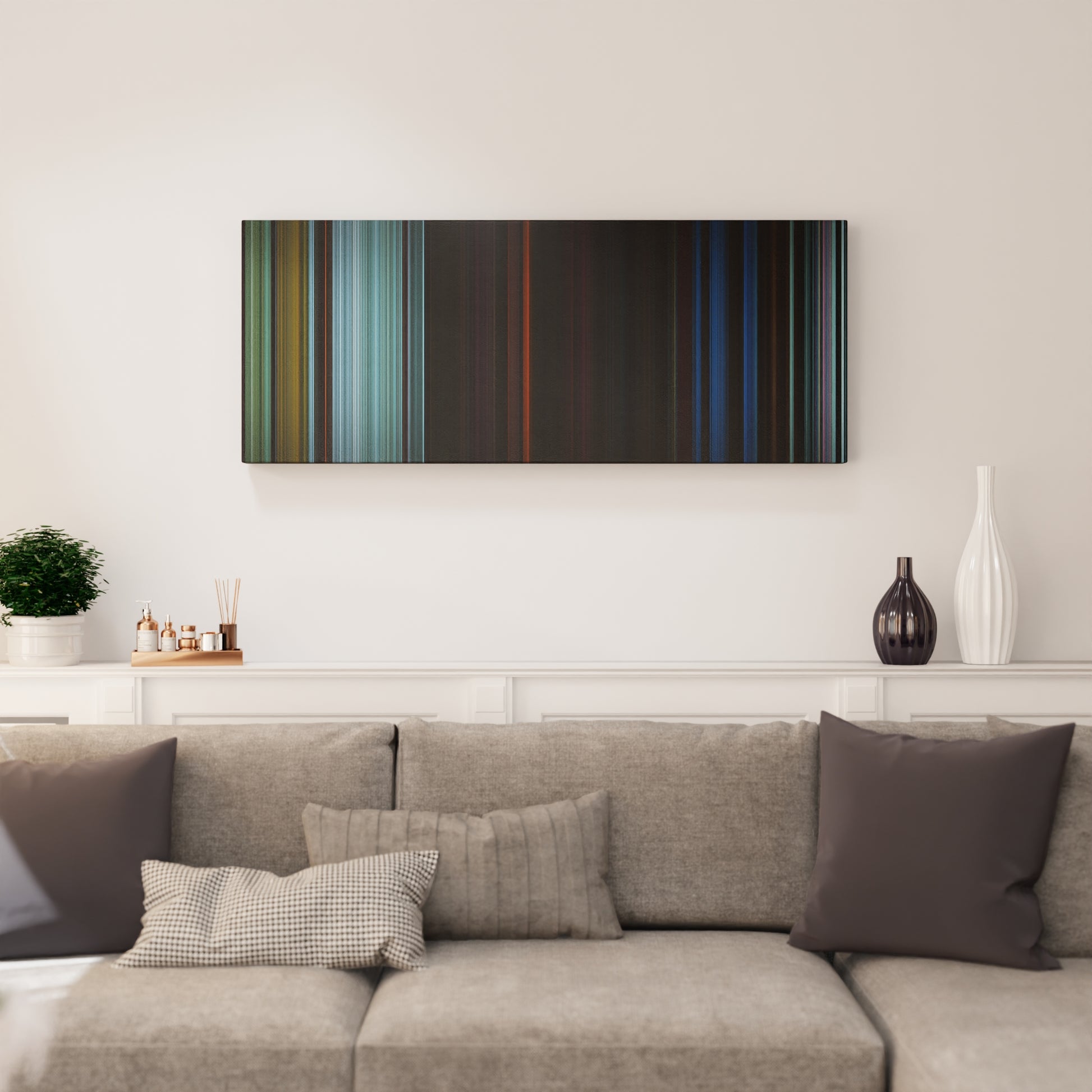 Living room interior with Squid Game: A Fair World Frome on the wall