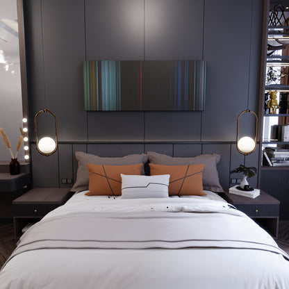 Bedroom interior with Squid Game: A Fair World Frome on the wall