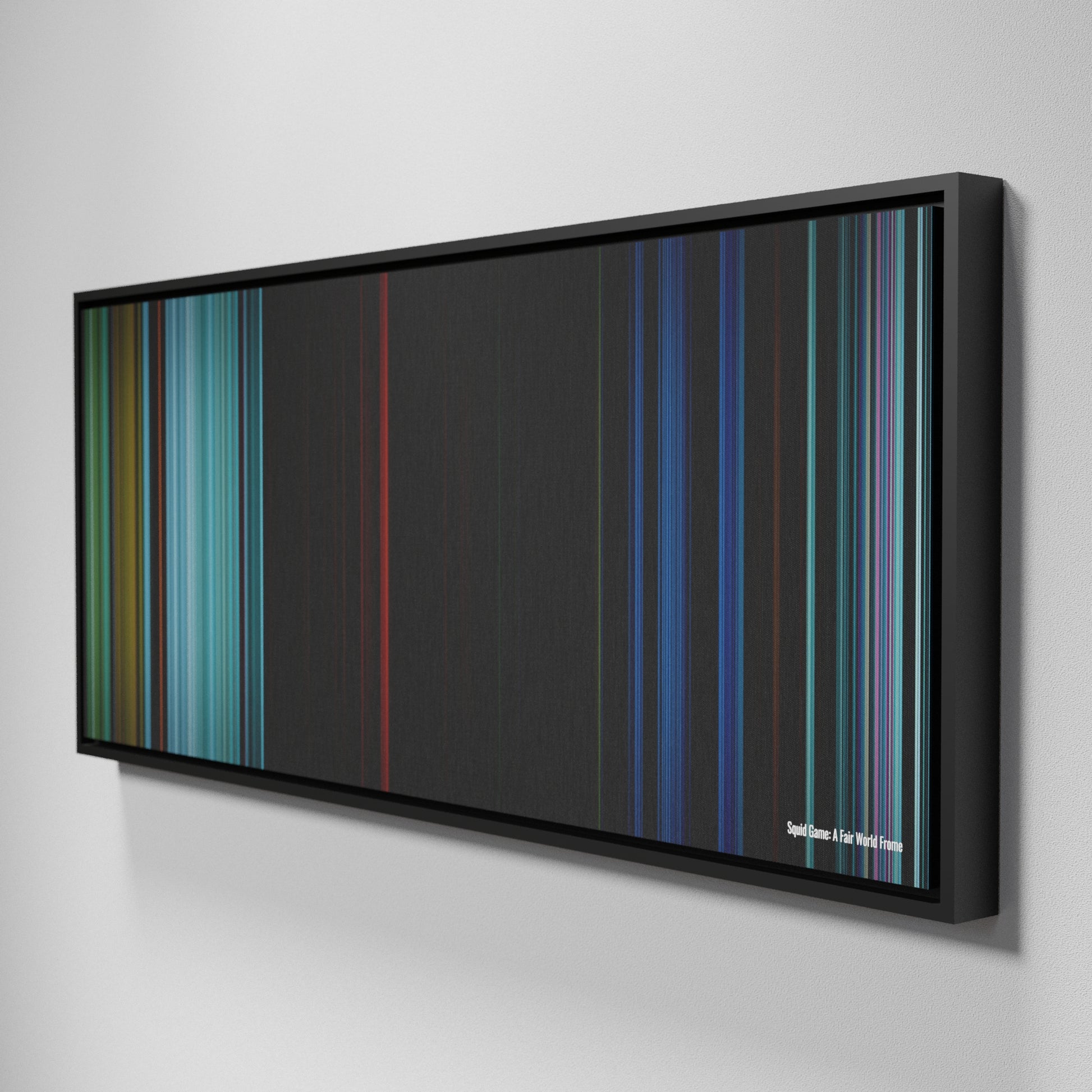 Side view of Framed Buff's of Squid Game: A Fair World Frome on the wall