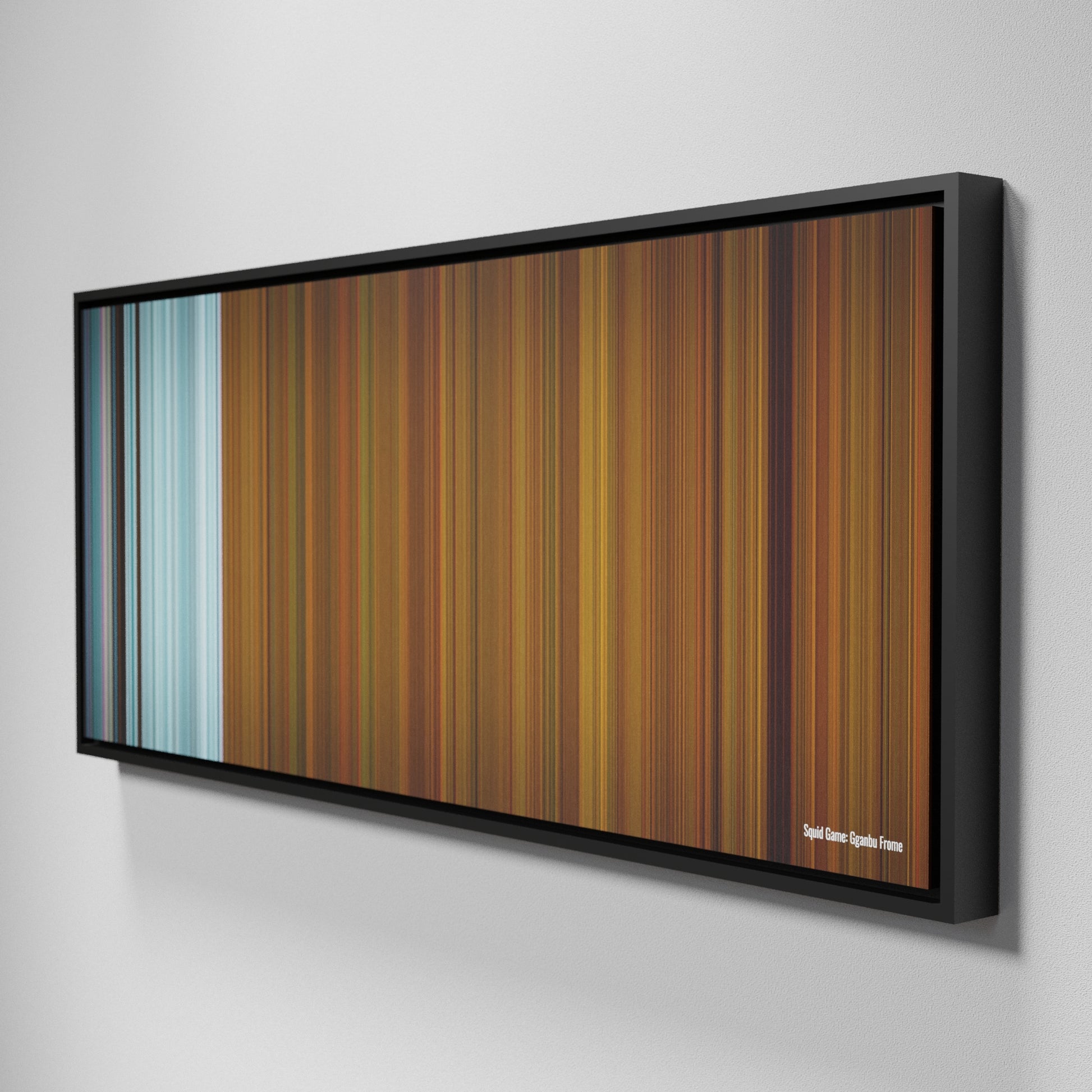 Side view of Framed Buff's of Squid Game: Gganbu on the wall