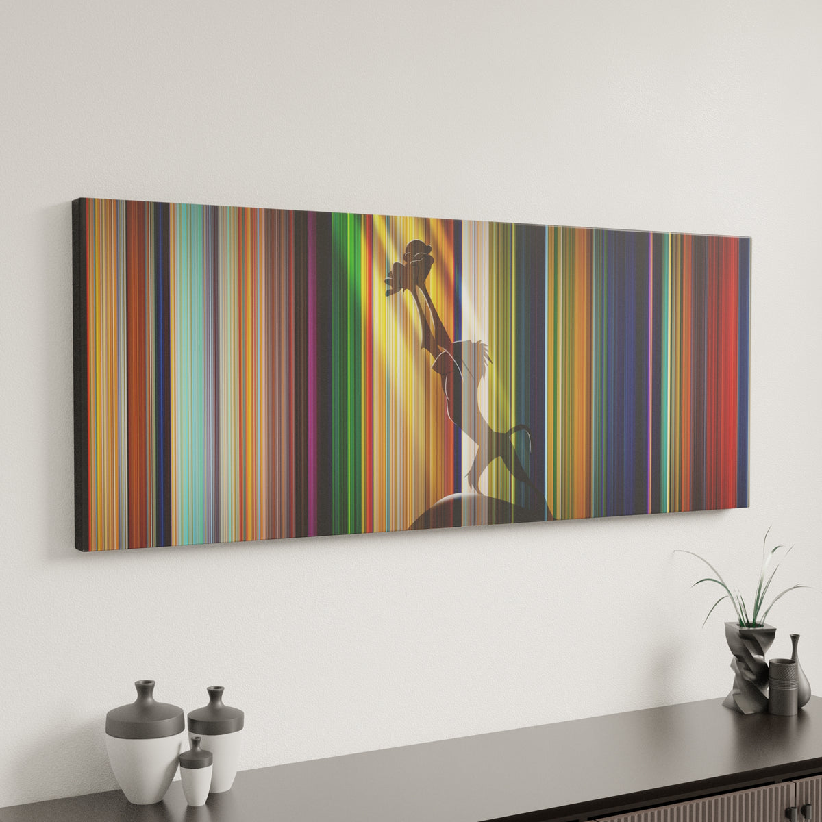 The Lion King canvas art in modern interior - movie color palette