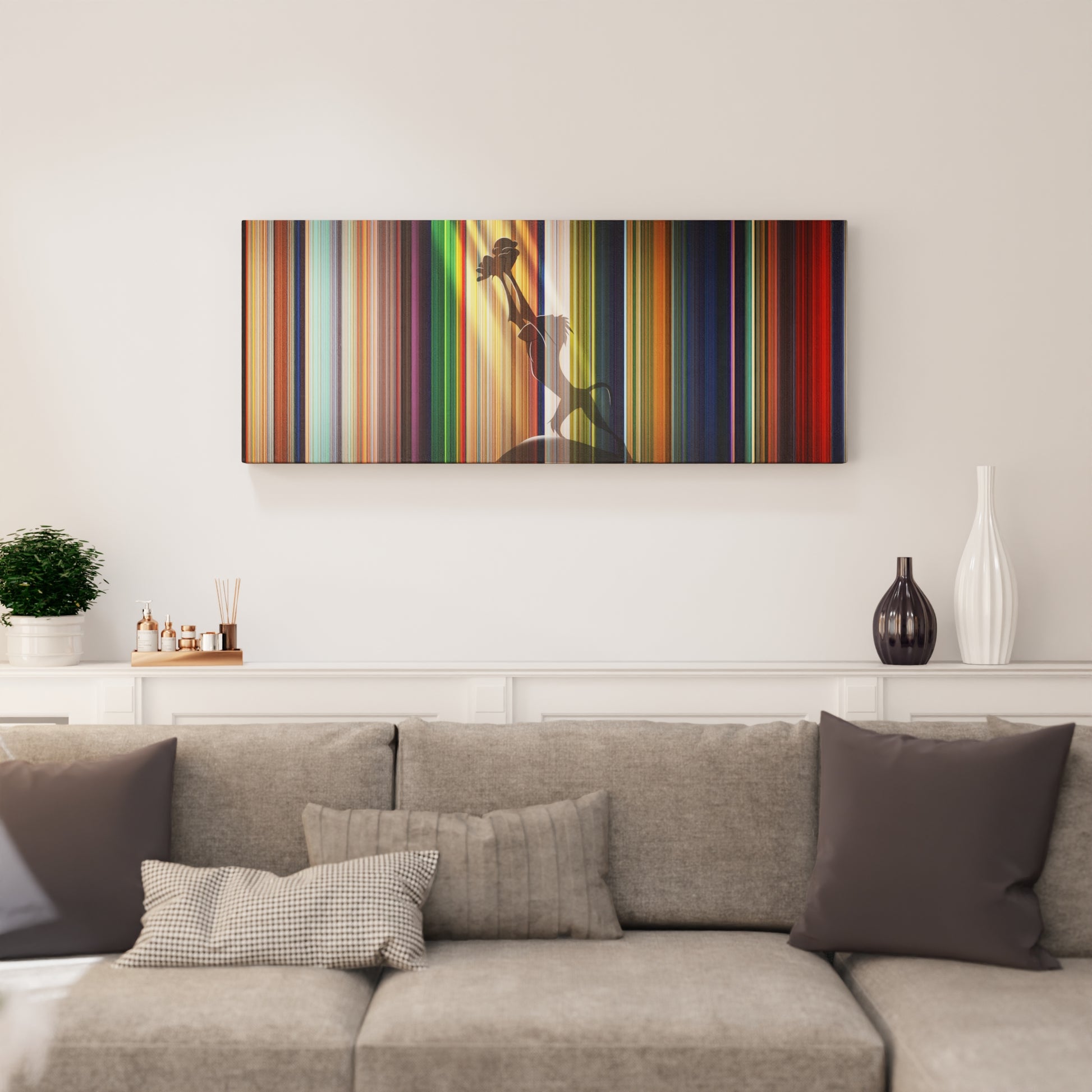 Living room interior with The Lion King Exclusive Edition Frome on the wall