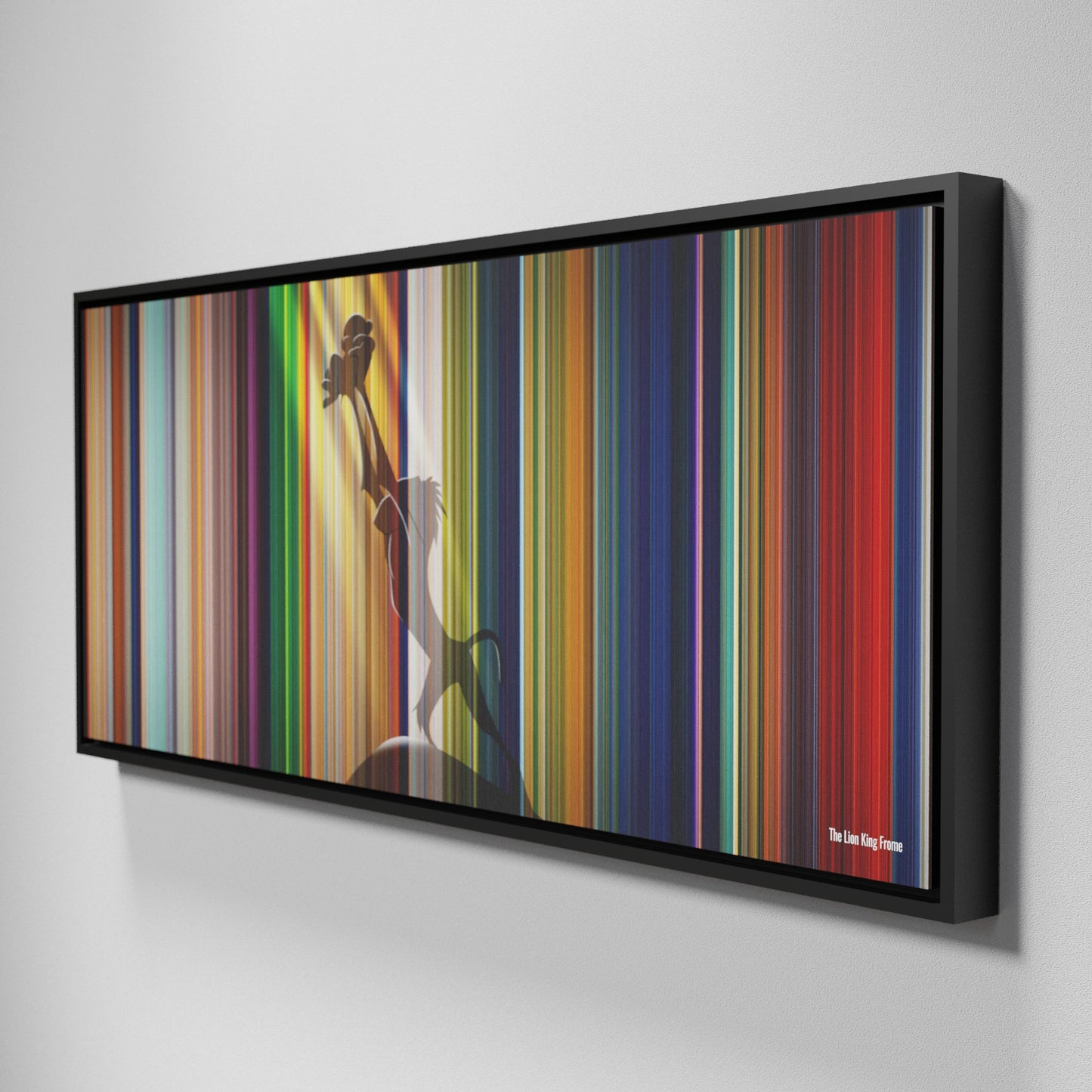 Side view of Framed Buff's of The Lion King Exclusive Edition Frome on the wall