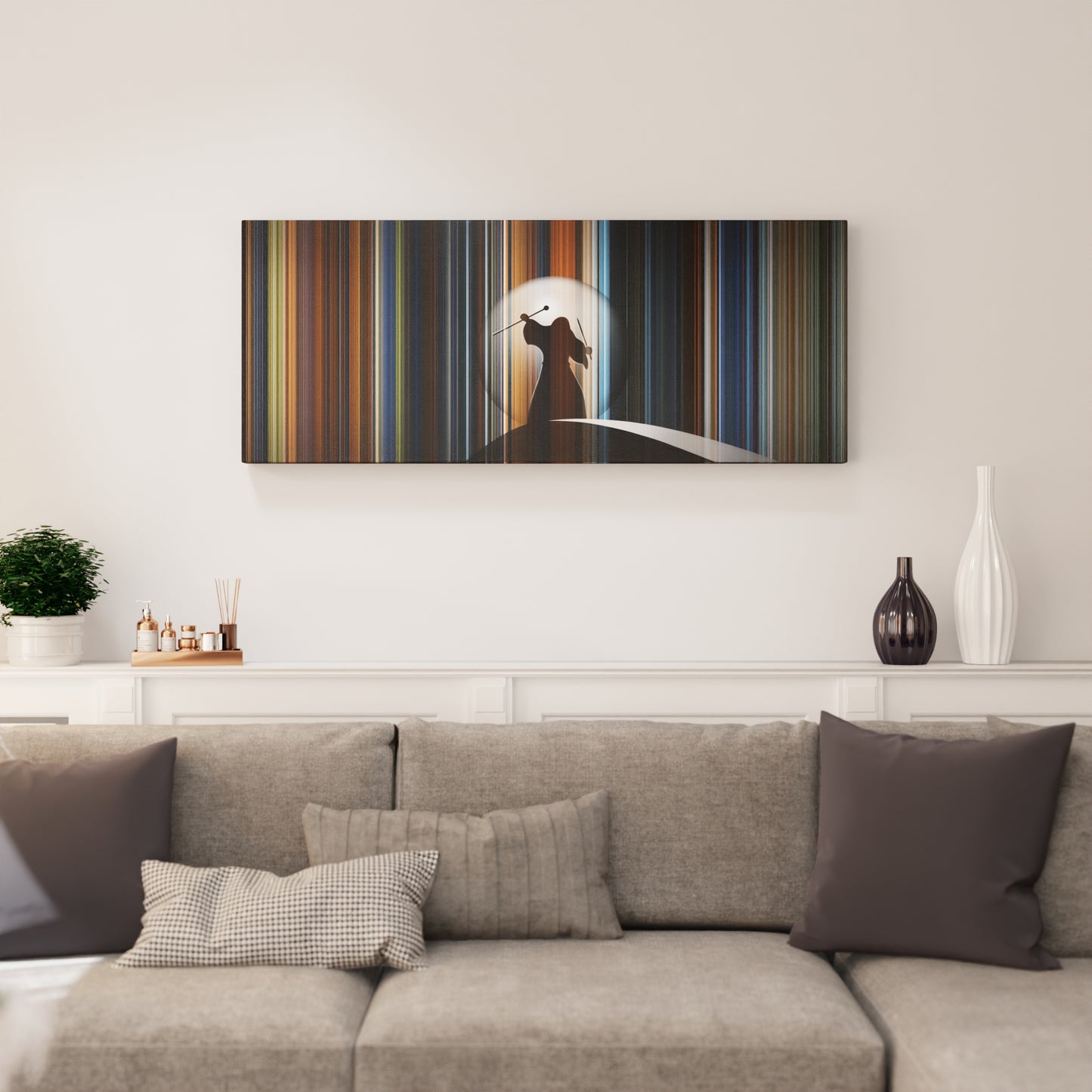 Living room interior with Lord of the Rings: The Fellowship of the Ring Exclusive Edition Frome on the wall