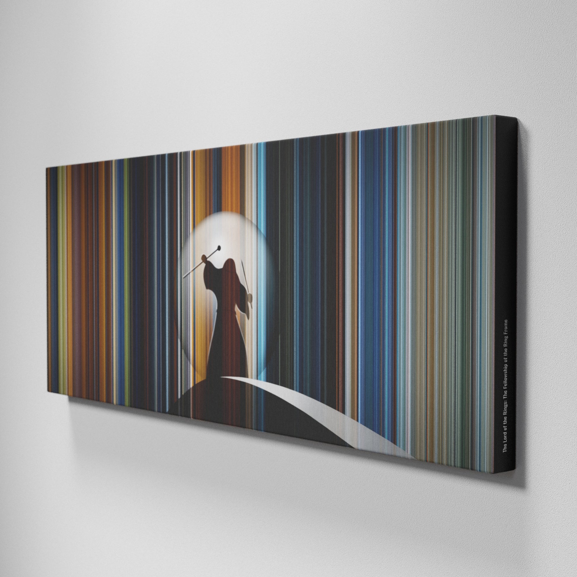 Side view of Buff's of Lord of the Rings: The Fellowship of the Ring Exclusive Edition Frome on the wall