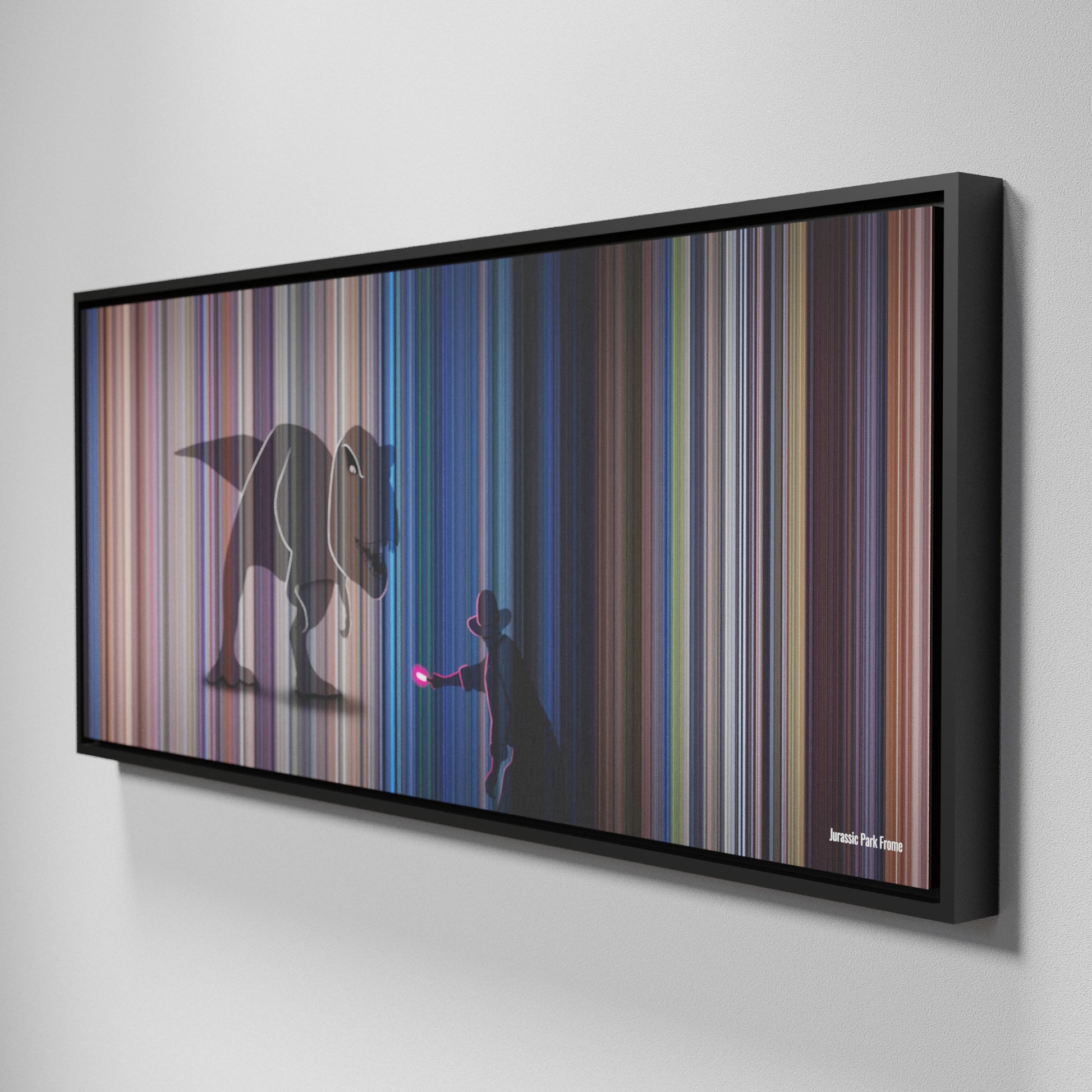 Side view of Framed Buff's of Jurassic Park Exclusive Edition Frome on the wall