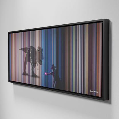 Side view of Framed Buff's of Jurassic Park Exclusive Edition Frome on the wall