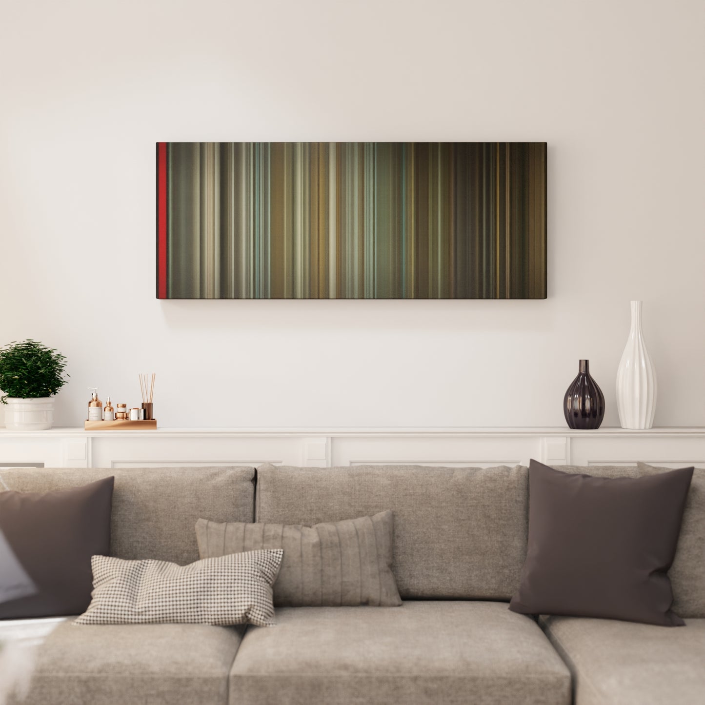 Living room interior with Ed Sheeran - Thinking Out Loud Frome on the wall