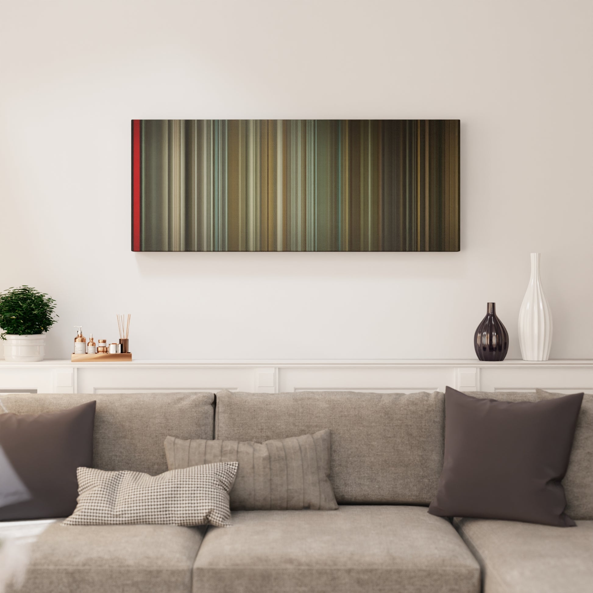 Living room interior with Ed Sheeran - Thinking Out Loud Frome on the wall