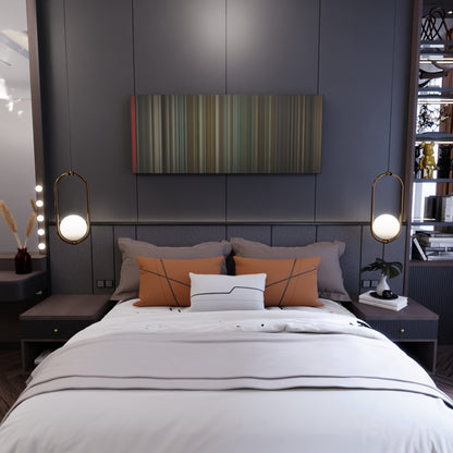 Bedroom interior with Ed Sheeran - Thinking Out Loud Frome on the wall