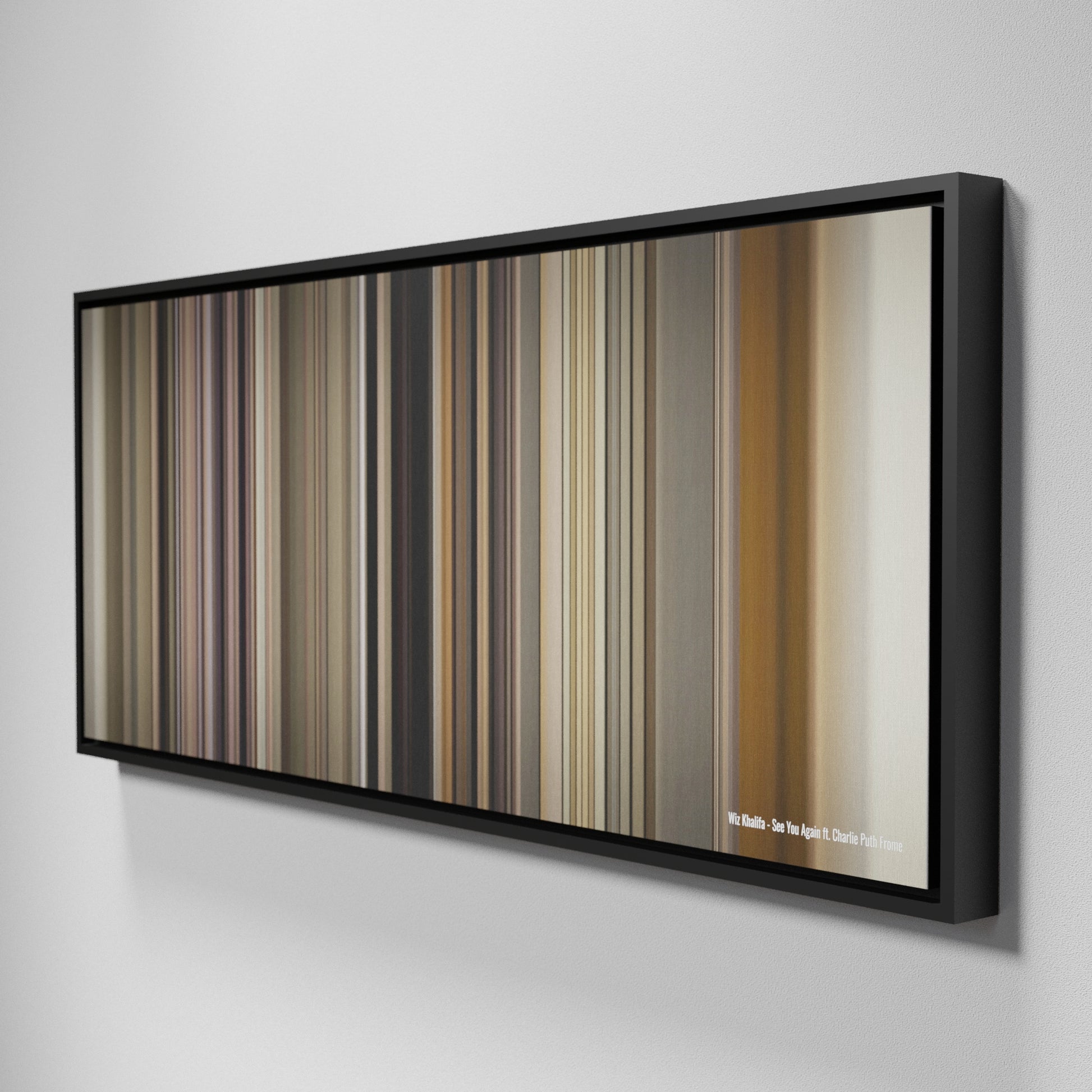 Side view of Framed Buff's of Wiz Khalifa - See You Again ft. Charlie Puth Frome on the wall