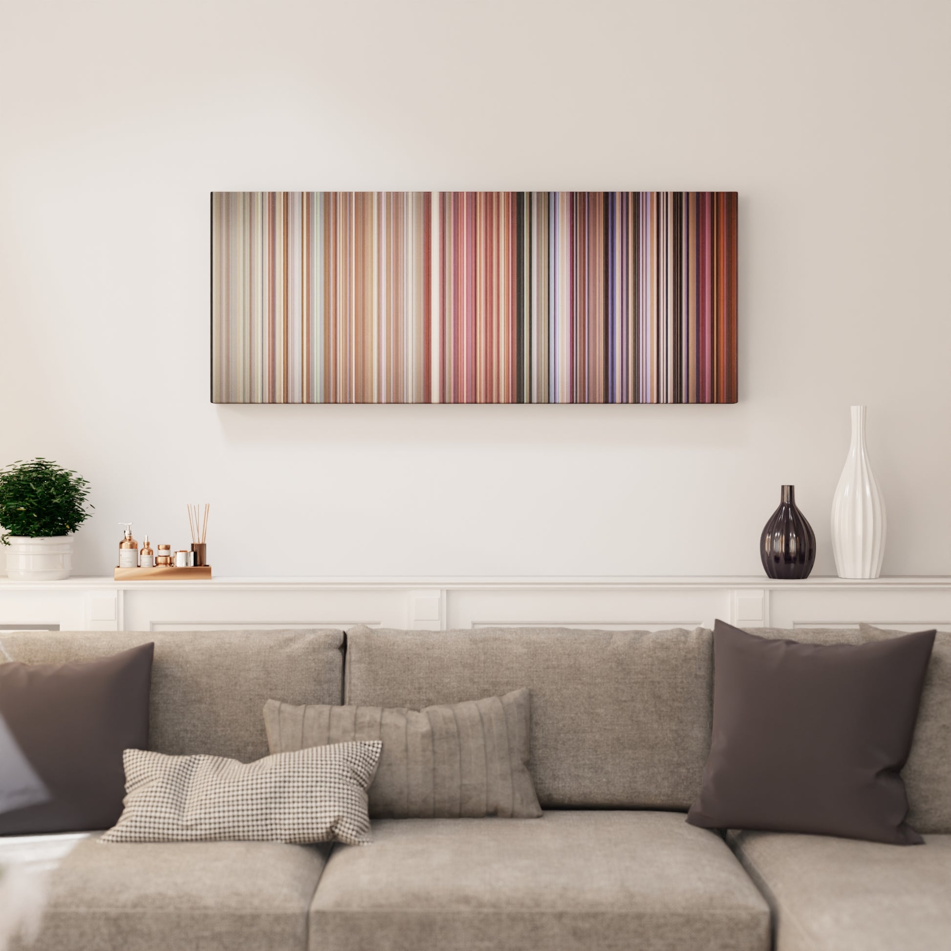 Living room interior with Maroon 5 - Sugar Frome on the wall