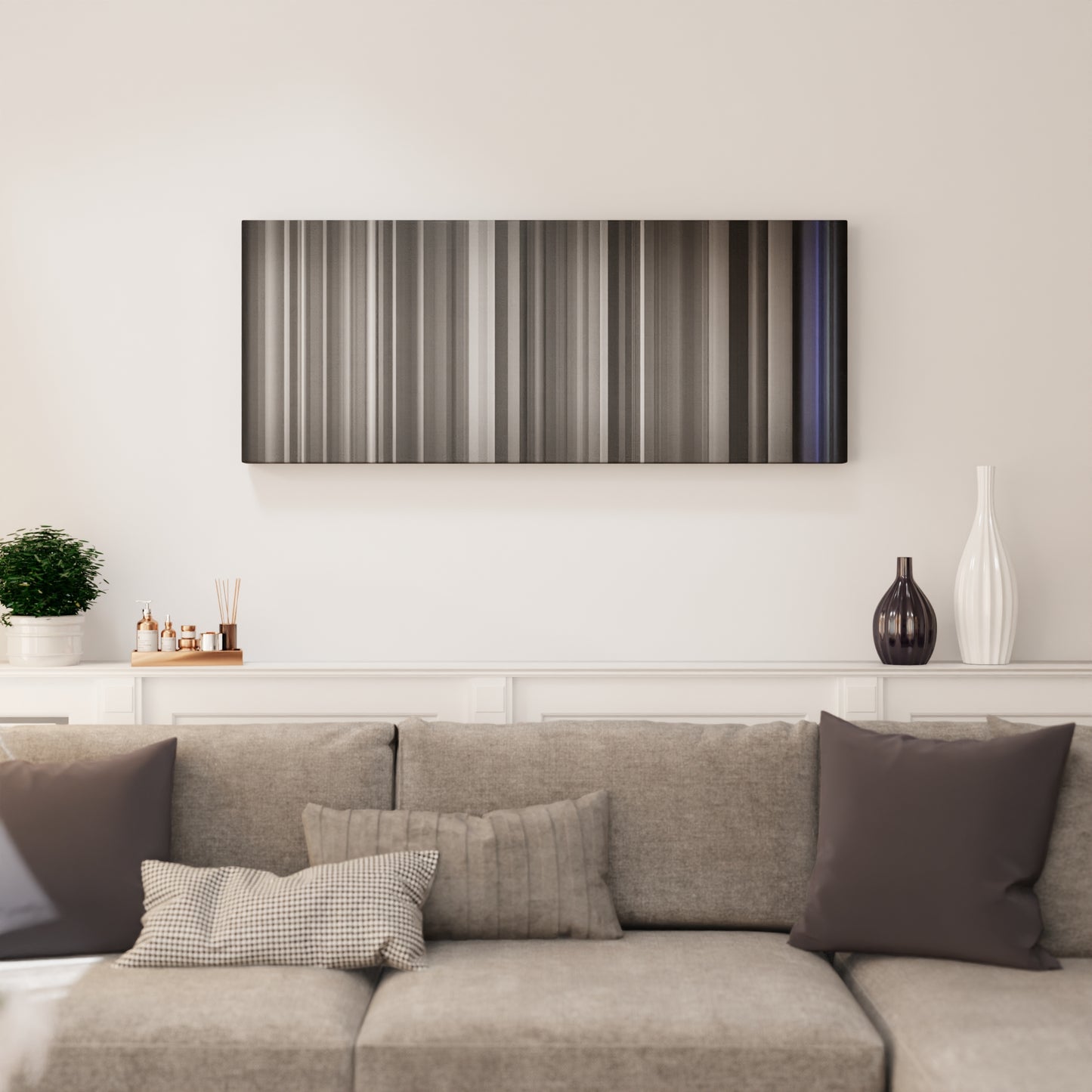 Living room interior with John Legend - All of Me Frome on the wall