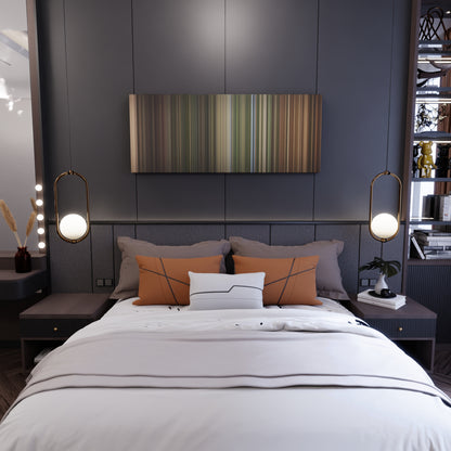 Bedroom interior with Coldplay - Adventure Of A Lifetime Frome on the wall