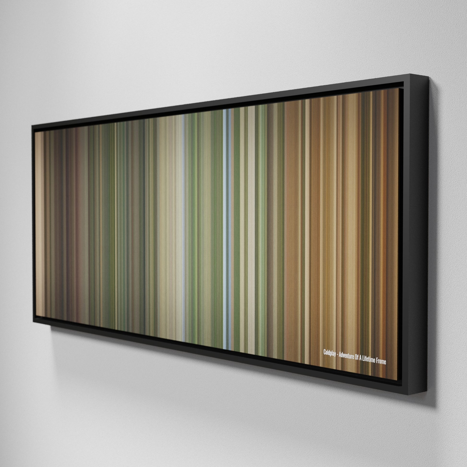 Side view of Framed Buff's of Coldplay - Adventure Of A Lifetime Frome on the wall