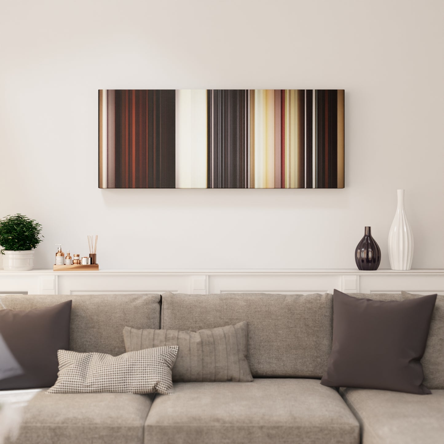 Living room interior with Gorillaz - Feel Good Inc Frome on the wall