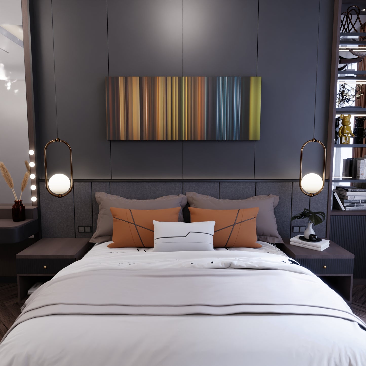 Bedroom interior with Linkin Park - In The End Frome on the wall