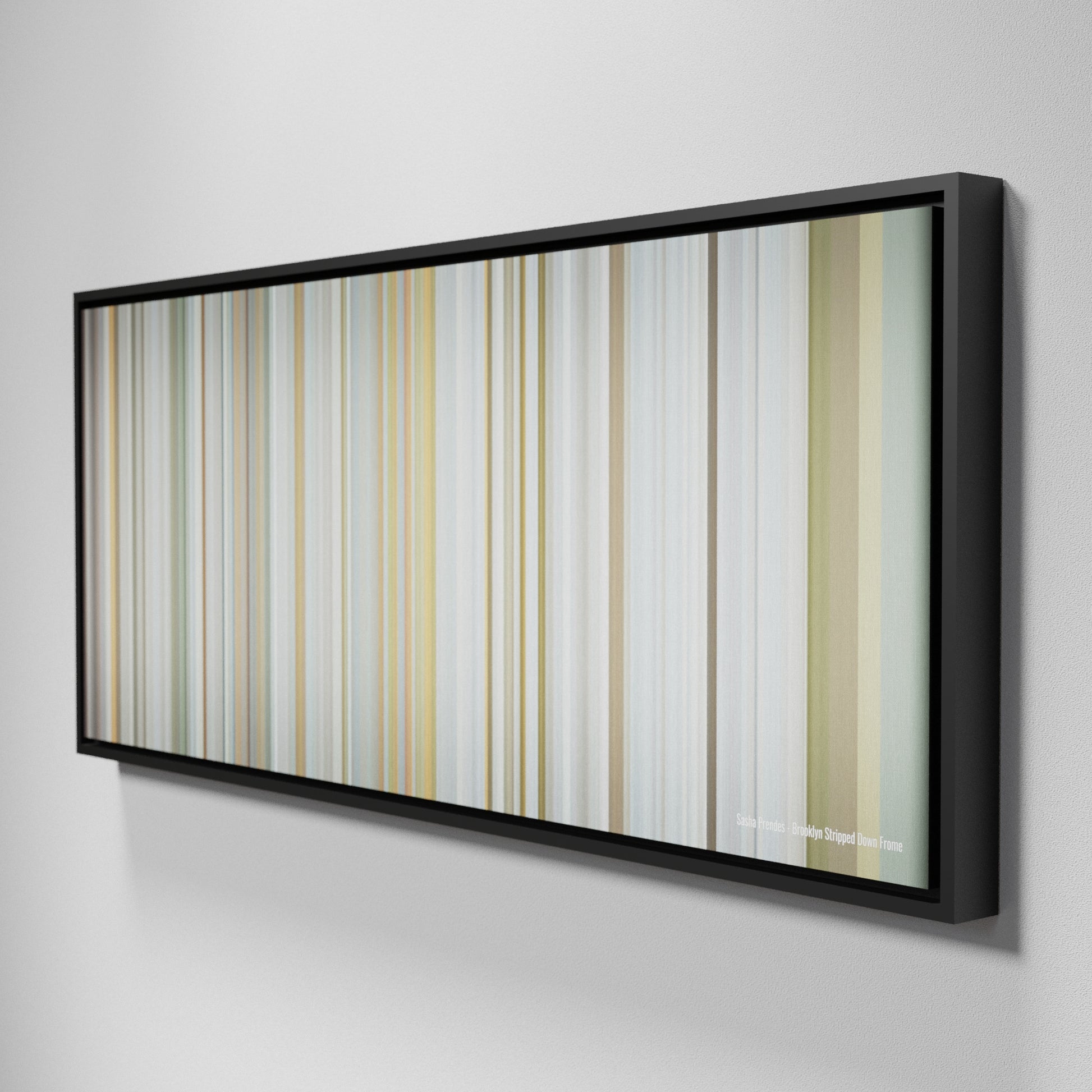 Side view of Framed Buff's of Sasha Prendes - Brooklyn Stripped Down Frome on the wall