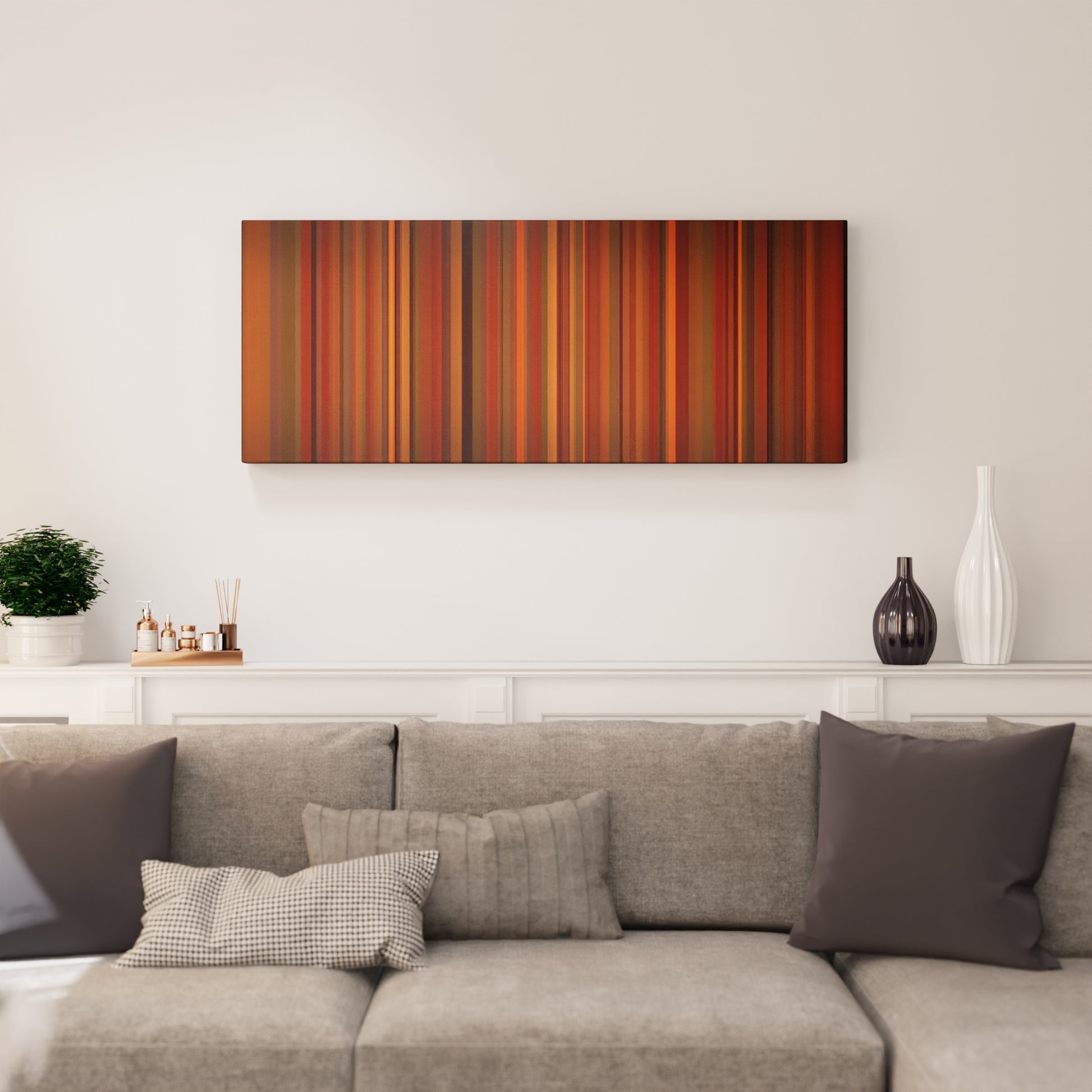 Living room interior with Ashley Sienna - Melting Frome on the wall