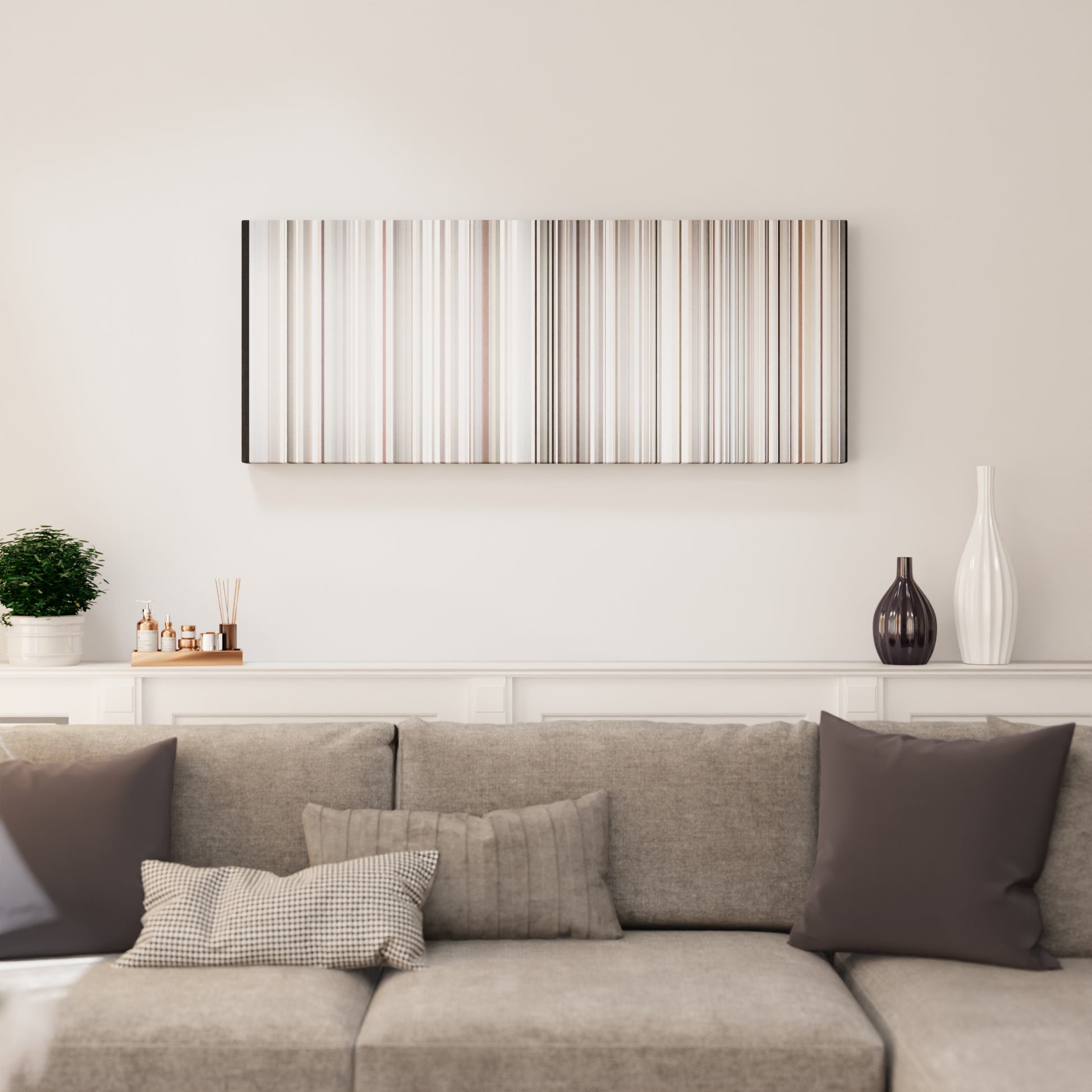 Living room interior with The Fray - How to Save a Life Frome on the wall