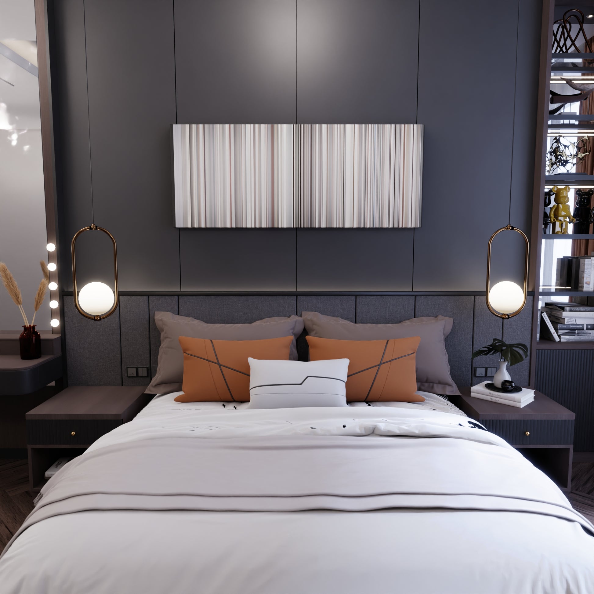 Bedroom interior with The Fray - How to Save a Life Frome on the wall