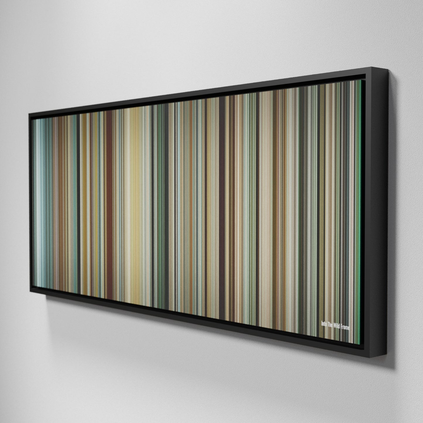 Side view of Framed Buff's of Into-The-Wild Frome on the wall