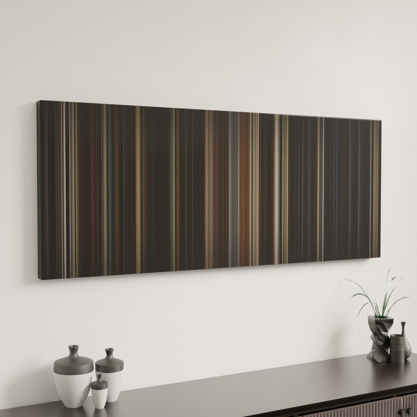 Minimal interior design with The-Conjuring Frome on the wall