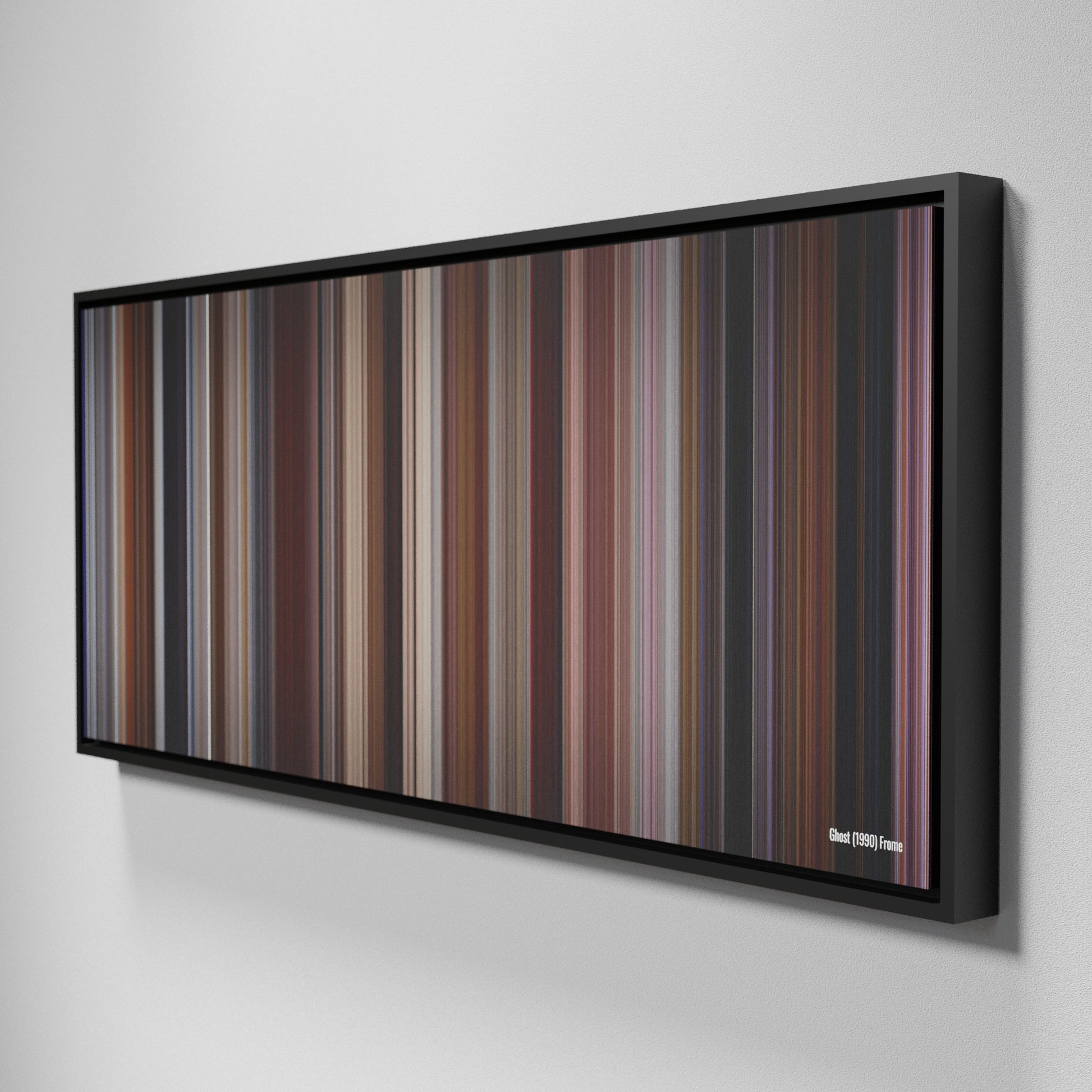 Side view of Framed Buff's of Ghost-1990 Frome on the wall