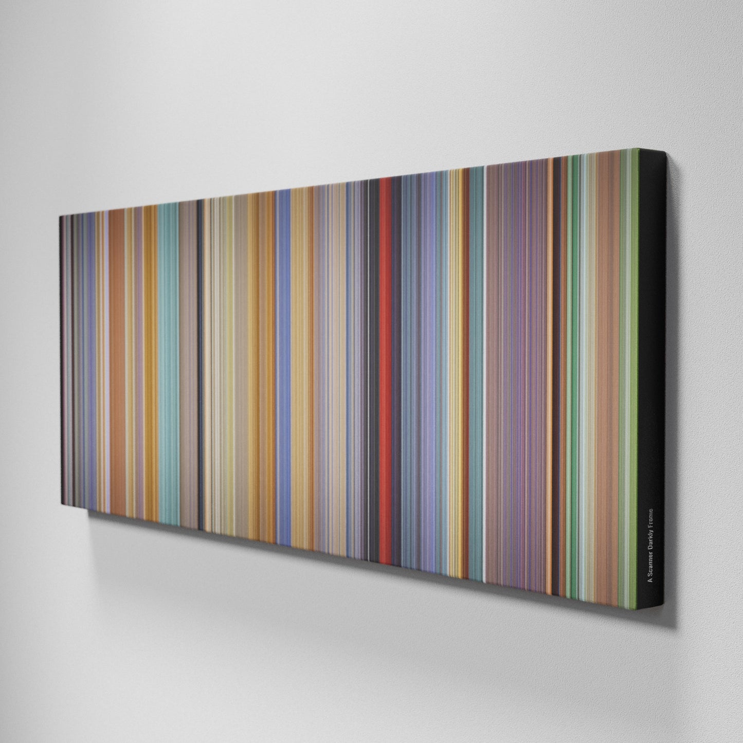 Side view of Buff's of A-Scanner-Darkly Frome on the wall