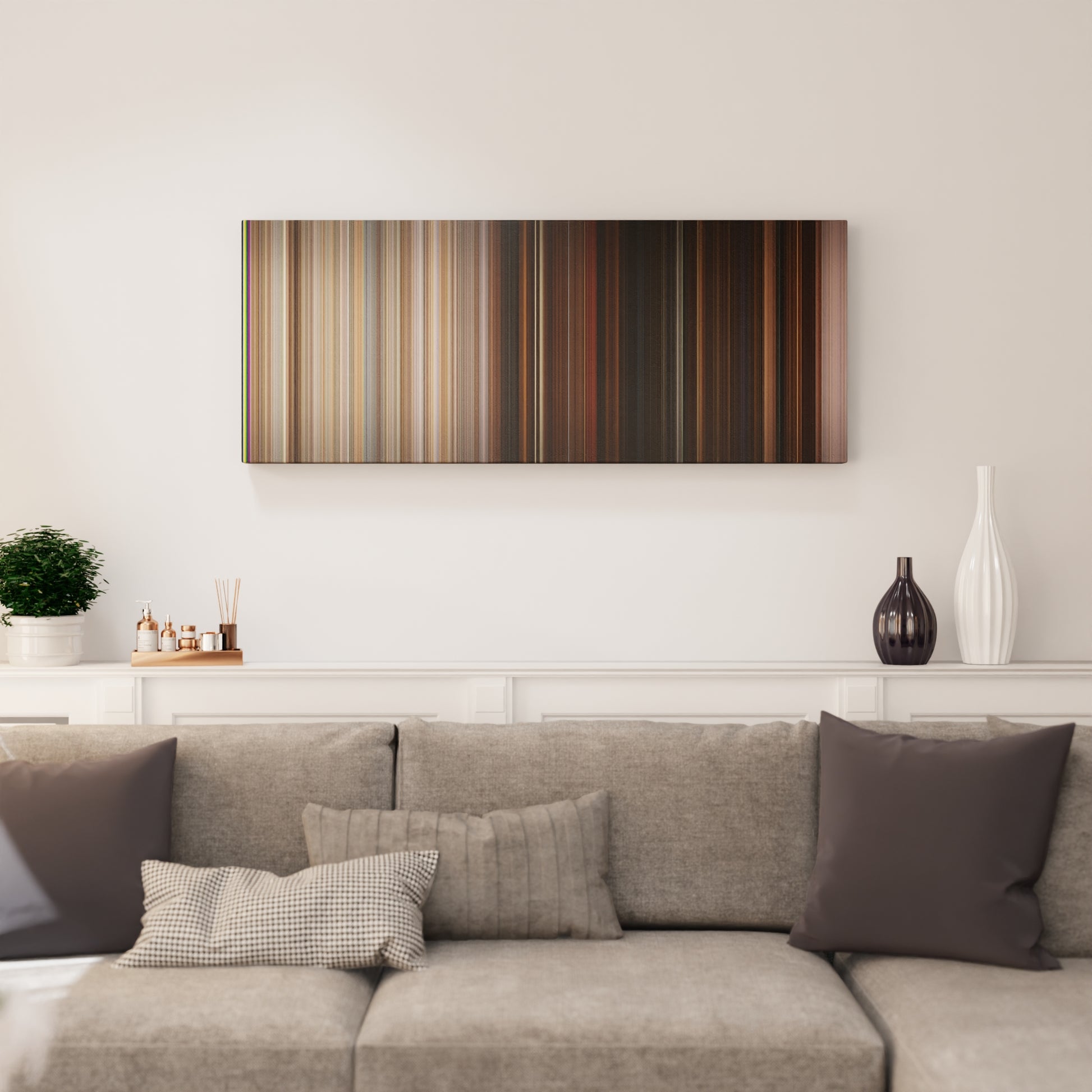 Living room interior with Superbad Frome on the wall