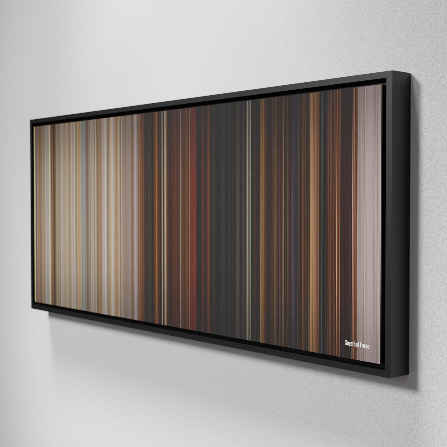 Side view of Framed Buff's of Superbad Frome on the wall