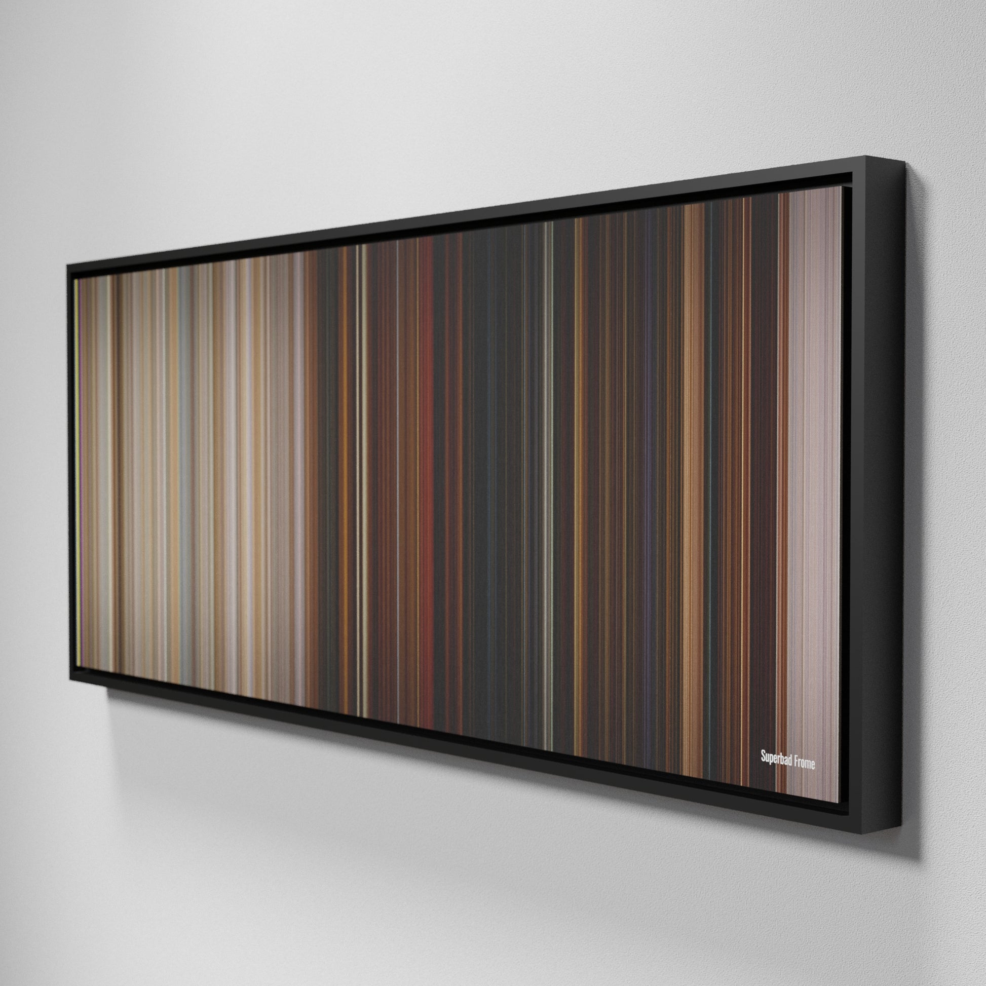 Side view of Framed Buff's of Superbad Frome on the wall