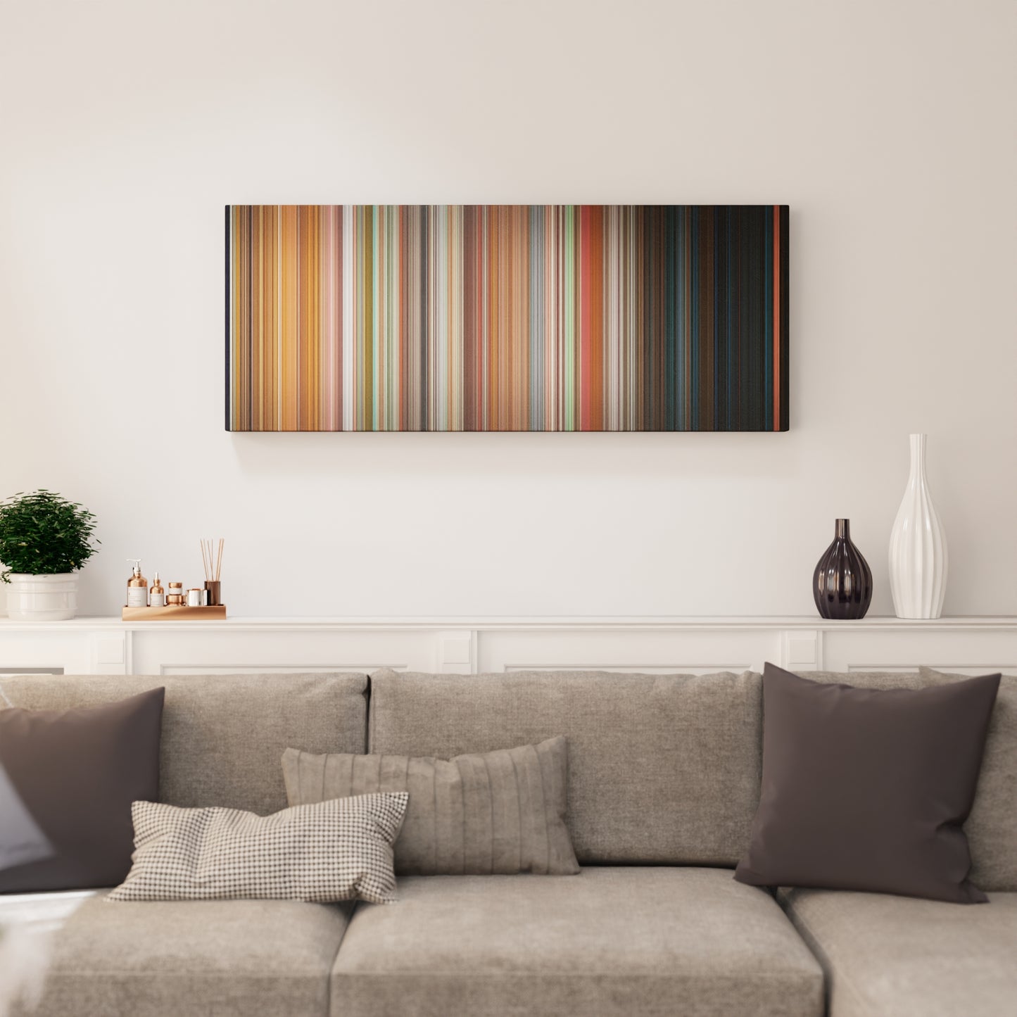 Living room interior with Friday Frome on the wall