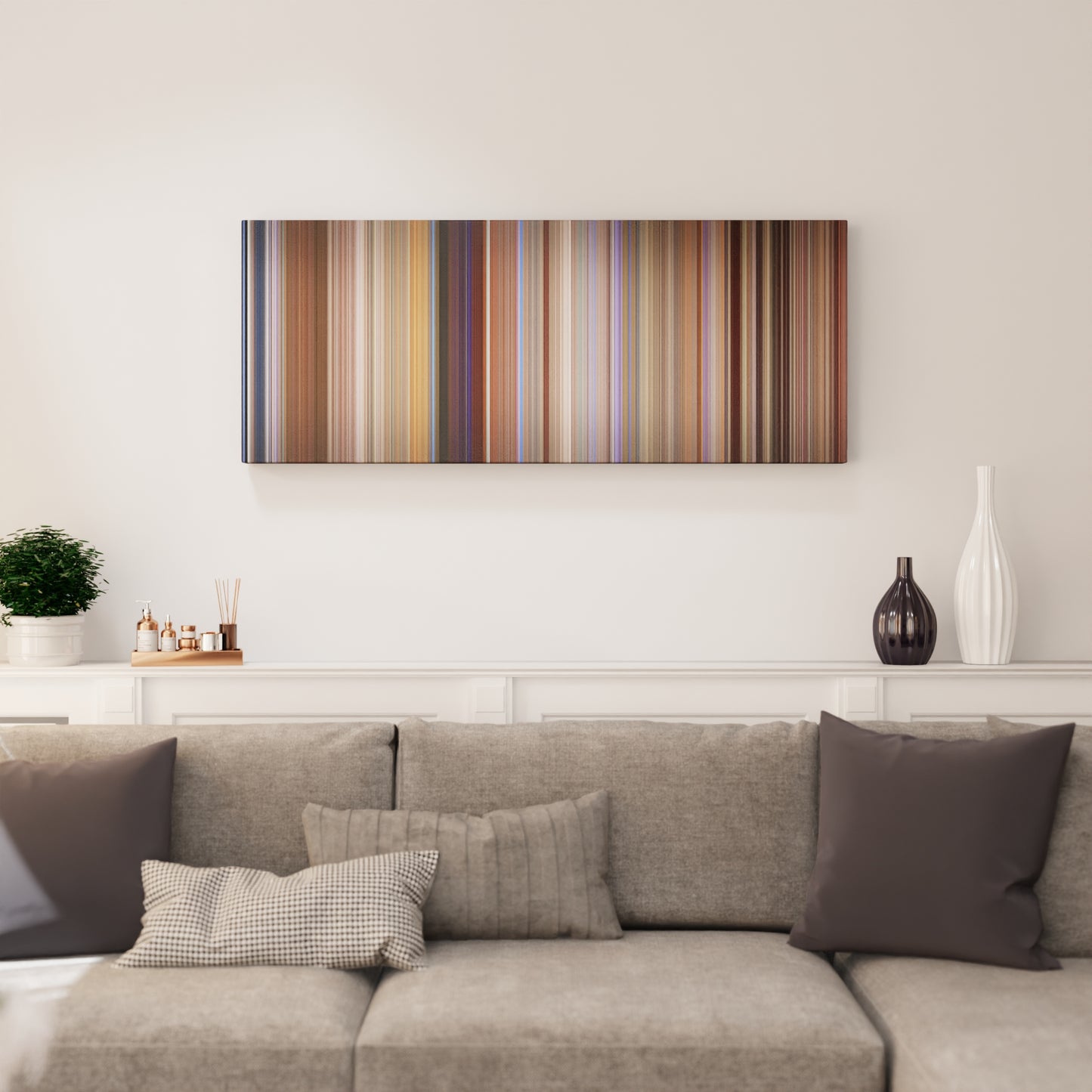 Living room interior with Anchorman-The-Legend-of-Ron-Burgundy Frome on the wall