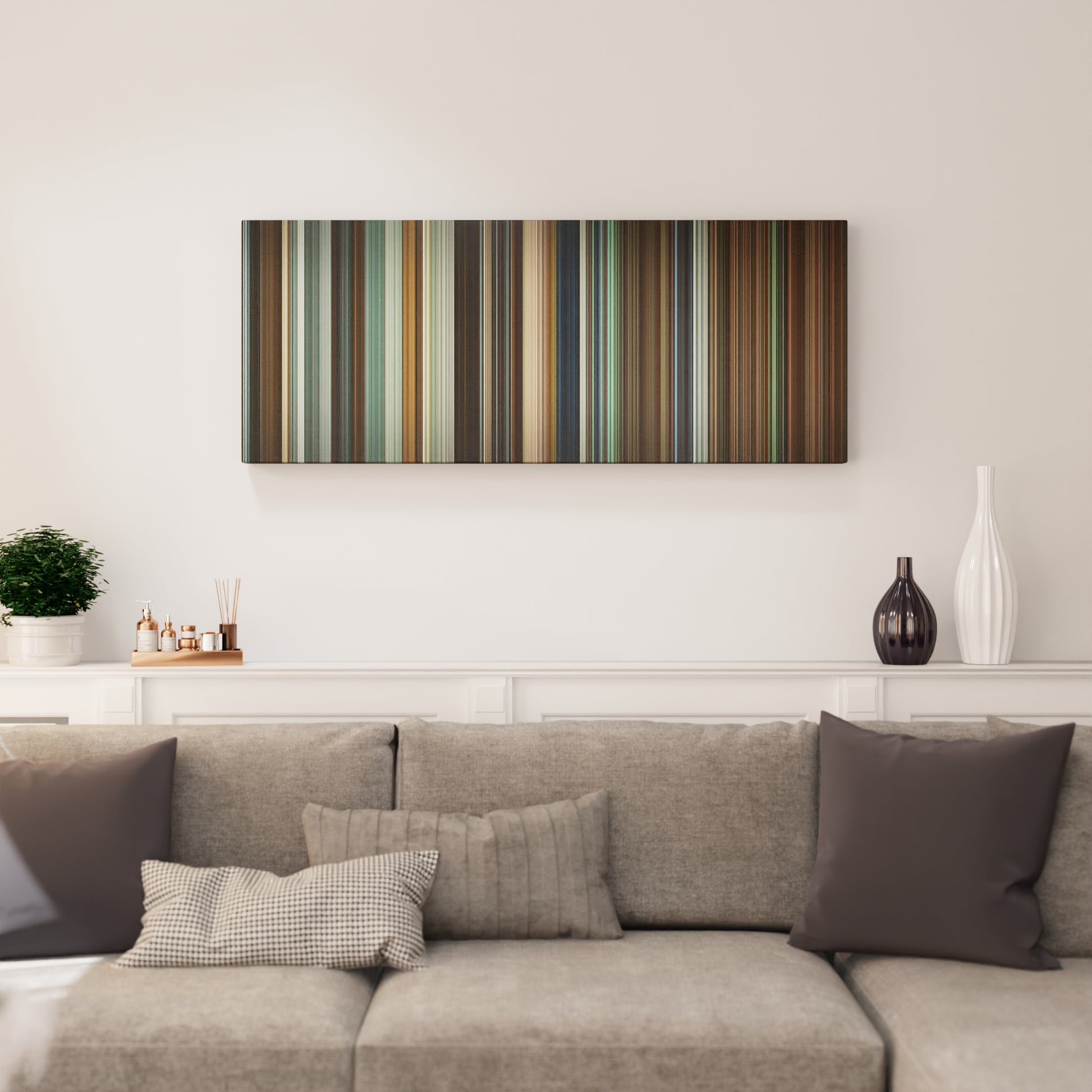 Living room interior with Warrior-2011 Frome on the wall