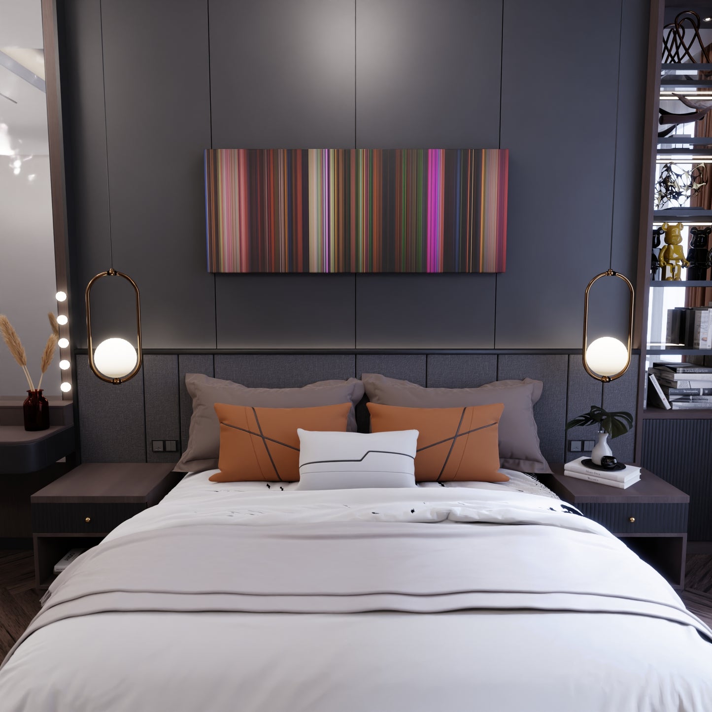 Bedroom interior with Encanto Frome on the wall