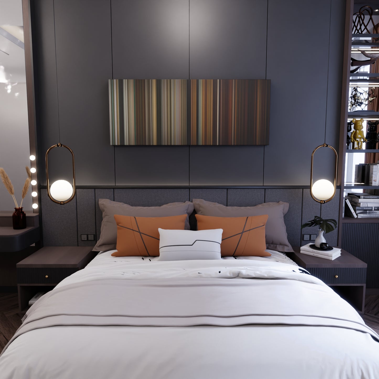 Bedroom interior with Zombieland Frome on the wall