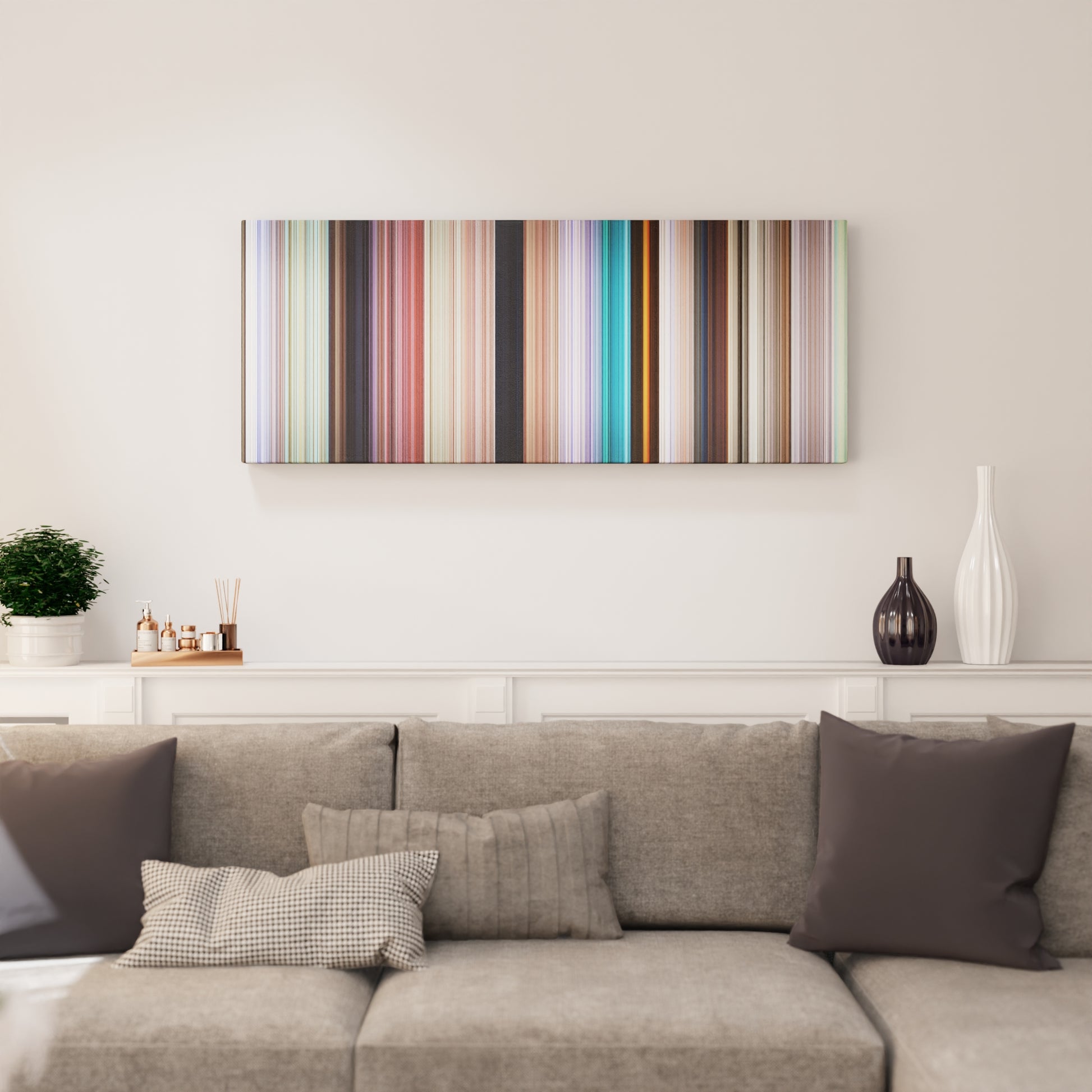 Living room interior with Ice-Age Frome on the wall