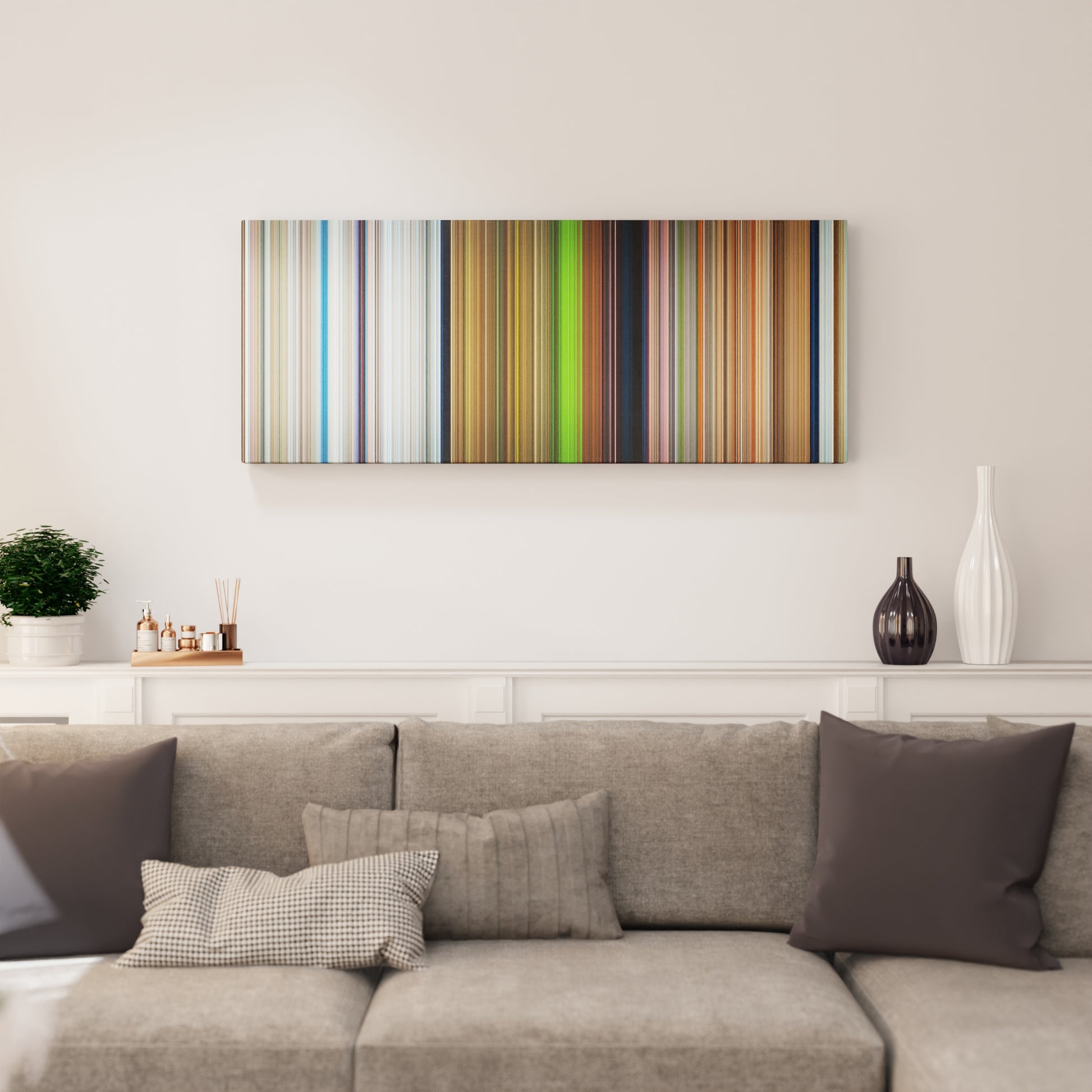 Living room interior with Ice-Age-Dawn-of-the-Dinosaurs Frome on the wall