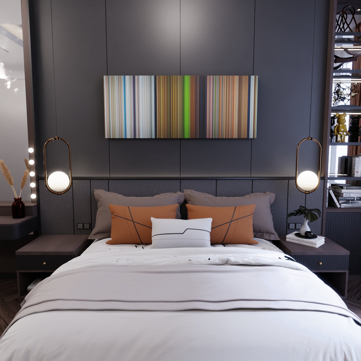 Bedroom interior with Ice-Age-Dawn-of-the-Dinosaurs Frome on the wall