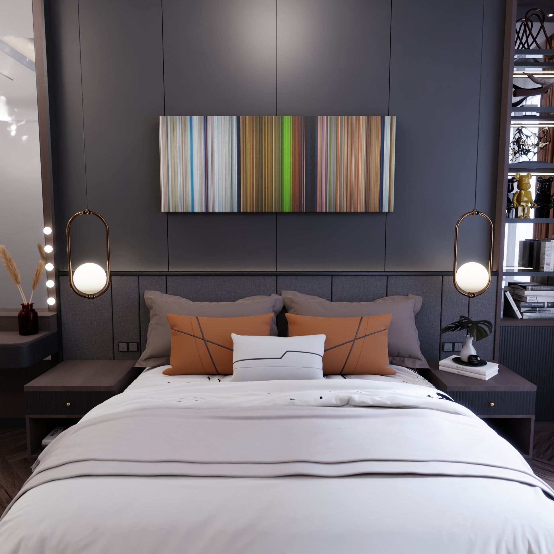 Bedroom interior with Ice-Age-Dawn-of-the-Dinosaurs Frome on the wall