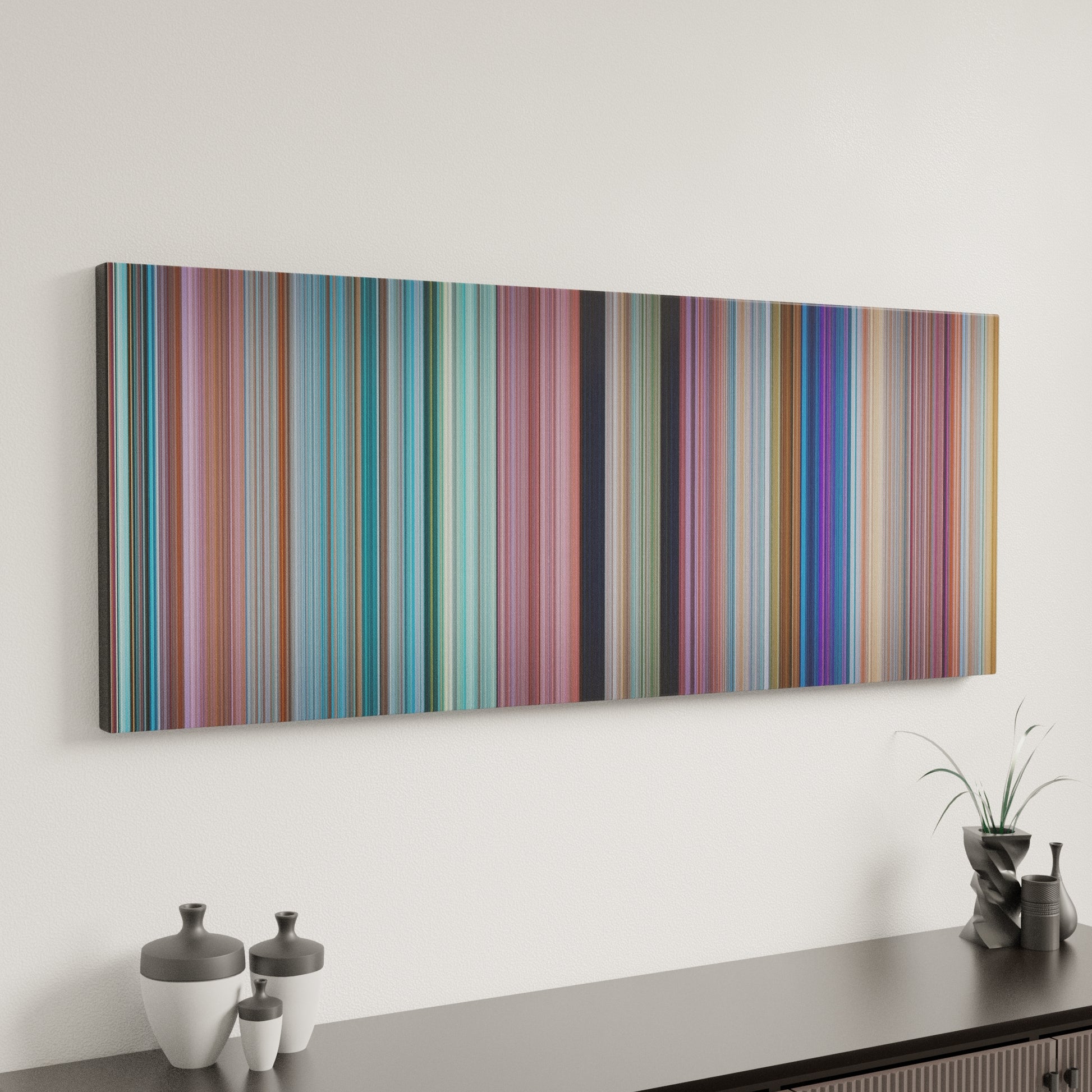 Minimal interior design with Ice-Age-Continental-Drift Frome on the wall