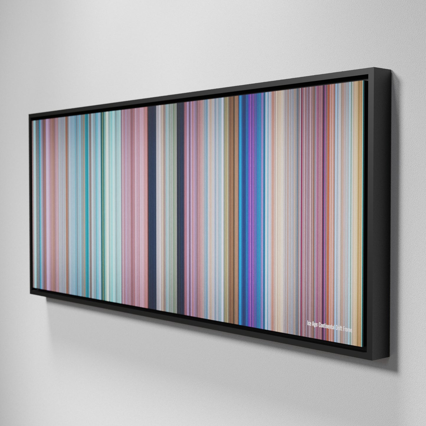 Side view of Framed Buff's of Ice-Age-Continental-Drift Frome on the wall