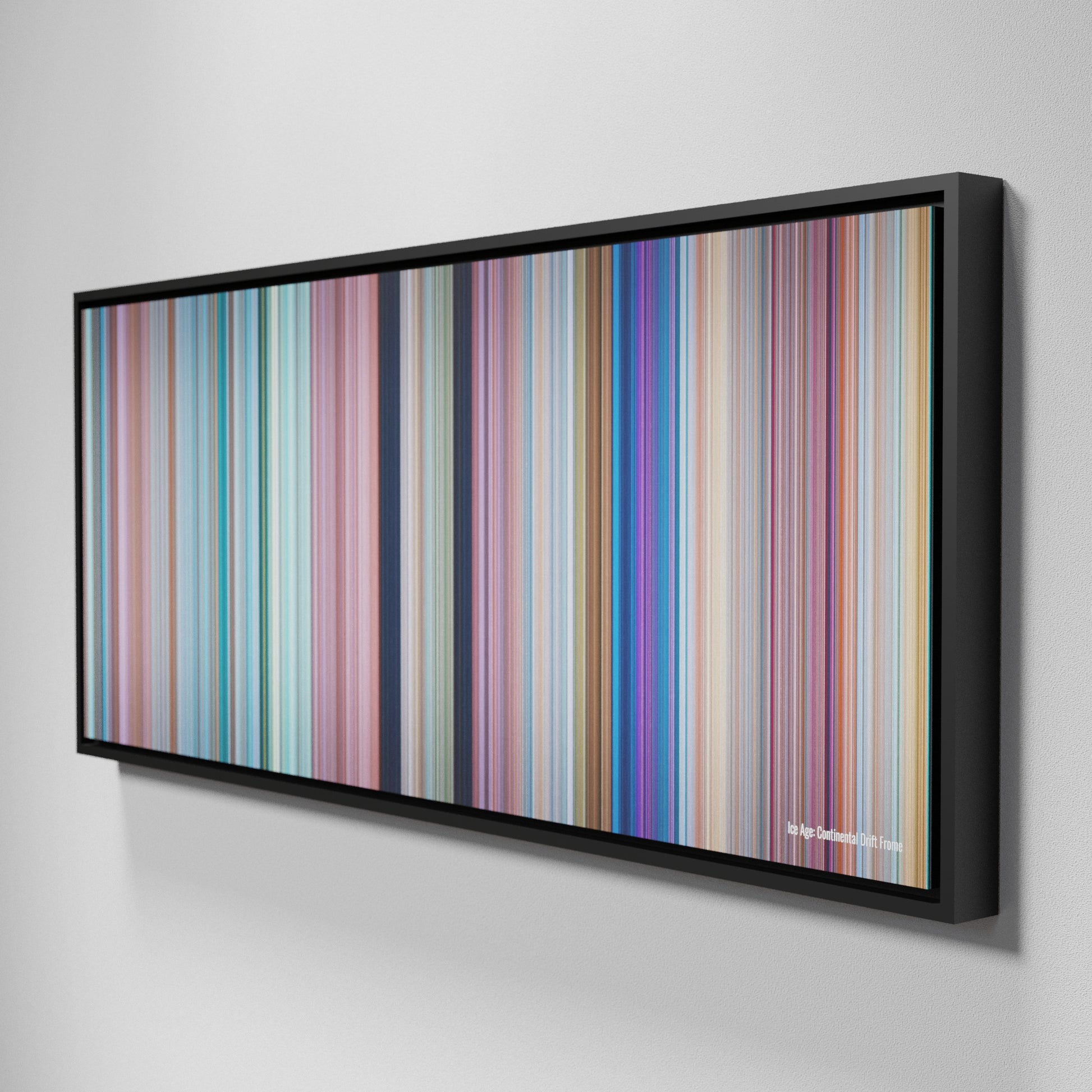 Side view of Framed Buff's of Ice-Age-Continental-Drift Frome on the wall