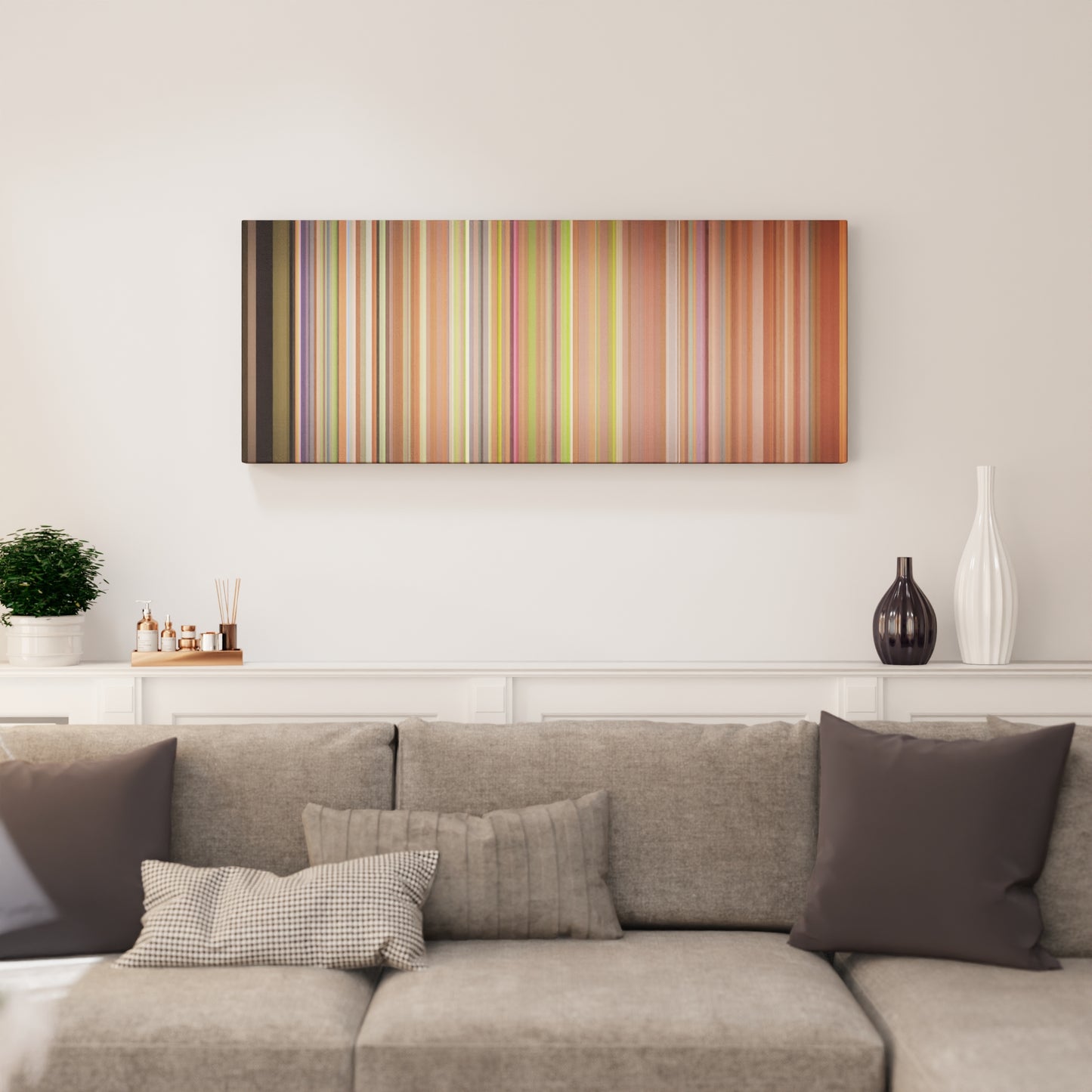 Living room interior with Shakira-Waka-Waka Frome on the wall