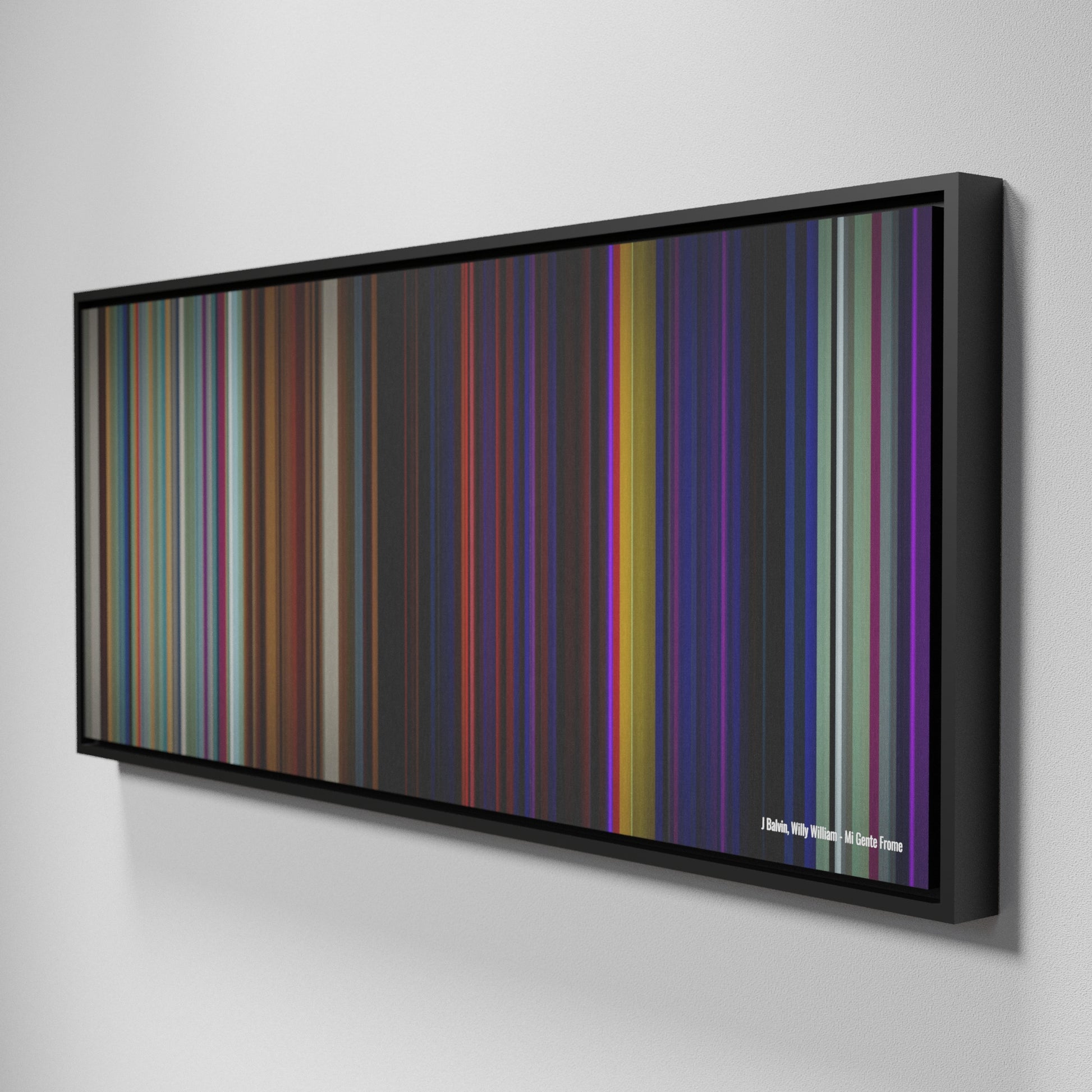 Side view of Framed Buff's of J-Balvin-Willy-William-Mi-Gente Frome on the wall